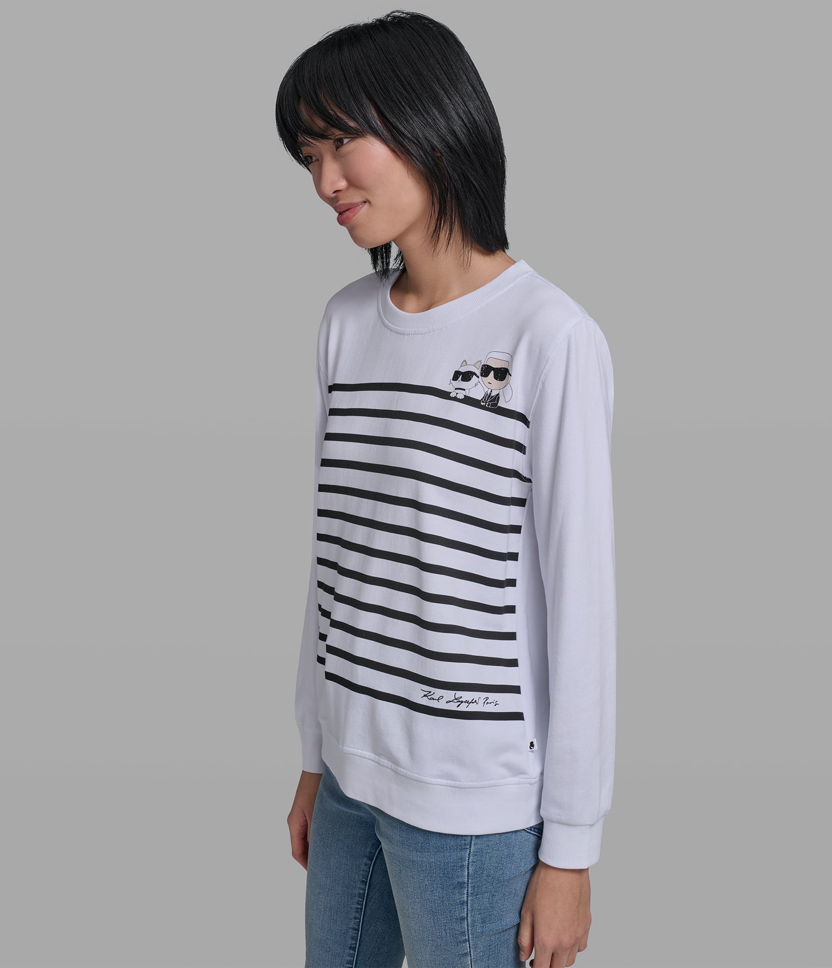 PEEKING DUO STRIPE SWEATSHIRT VIEW 3 | Women's Clothing PEEKING DUO STRIPE SWEATSHIRT VIEW 3 | Women's Clothing