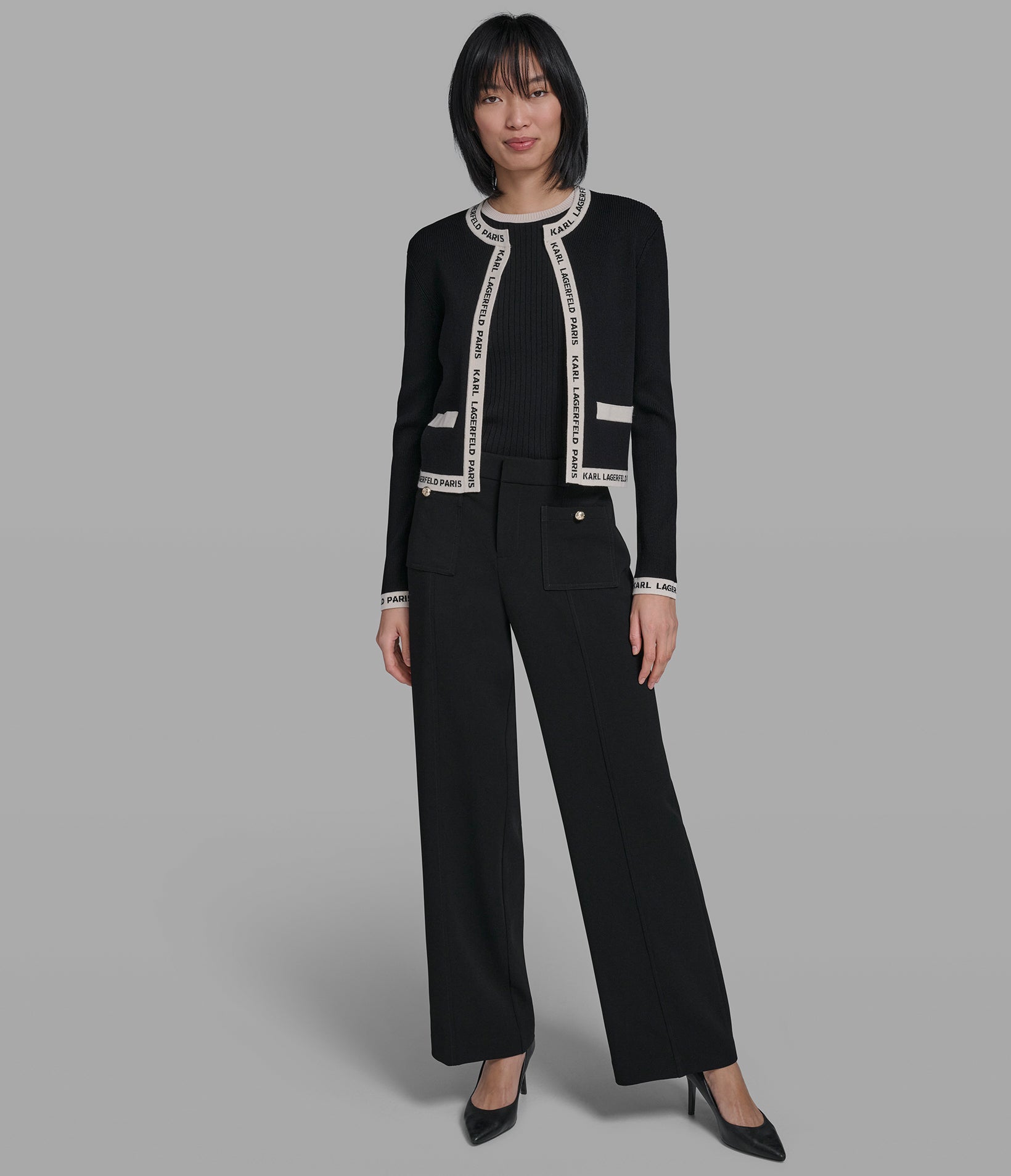 KARL LOGO TRIM CARDIGAN VIEW 4 | New Arrivals KARL LOGO TRIM CARDIGAN VIEW 4 | New Arrivals