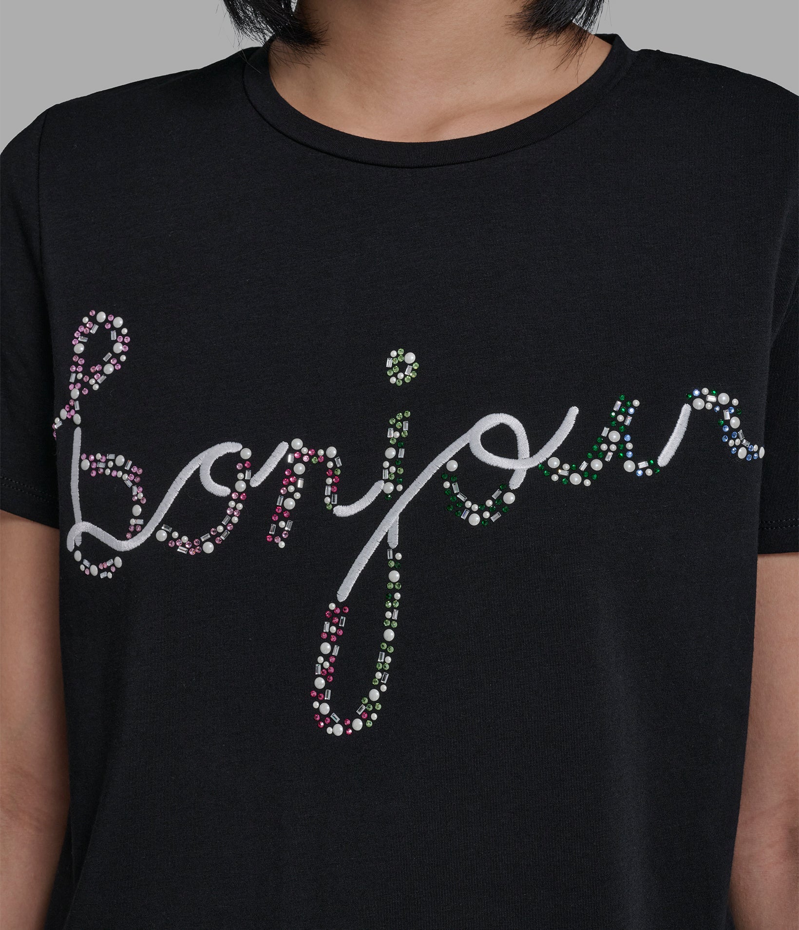EMBELLISHED BONJOUR GRAPHIC TEE VIEW 7 | Women's Clothing EMBELLISHED BONJOUR GRAPHIC TEE VIEW 7 | Women's Clothing