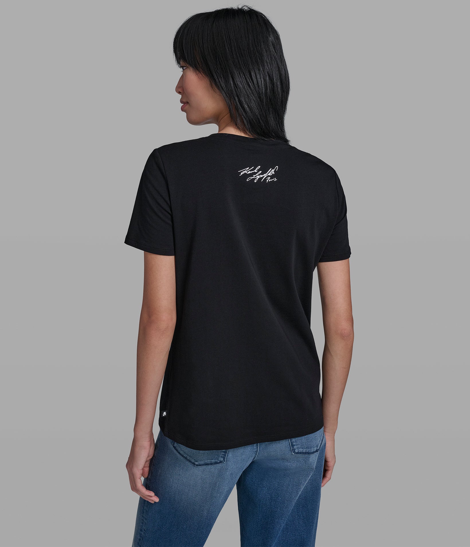 Cotton Jersey Bonjour Tee | Tees & Tanks | Karl Lagerfeld Paris