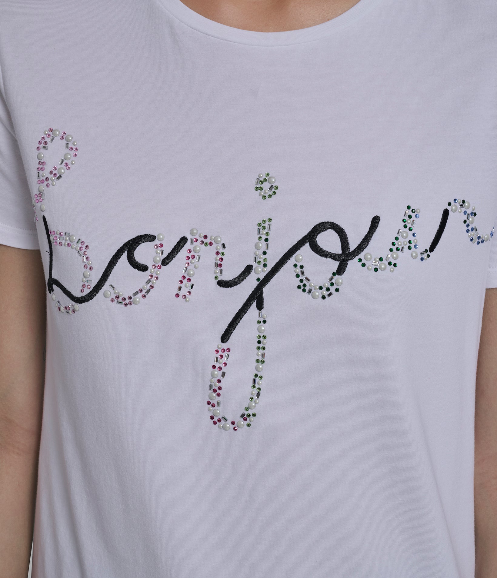 EMBELLISHED BONJOUR GRAPHIC TEE VIEW 6 | Women's Tees & Tanks EMBELLISHED BONJOUR GRAPHIC TEE VIEW 6 | Women's Tees & Tanks