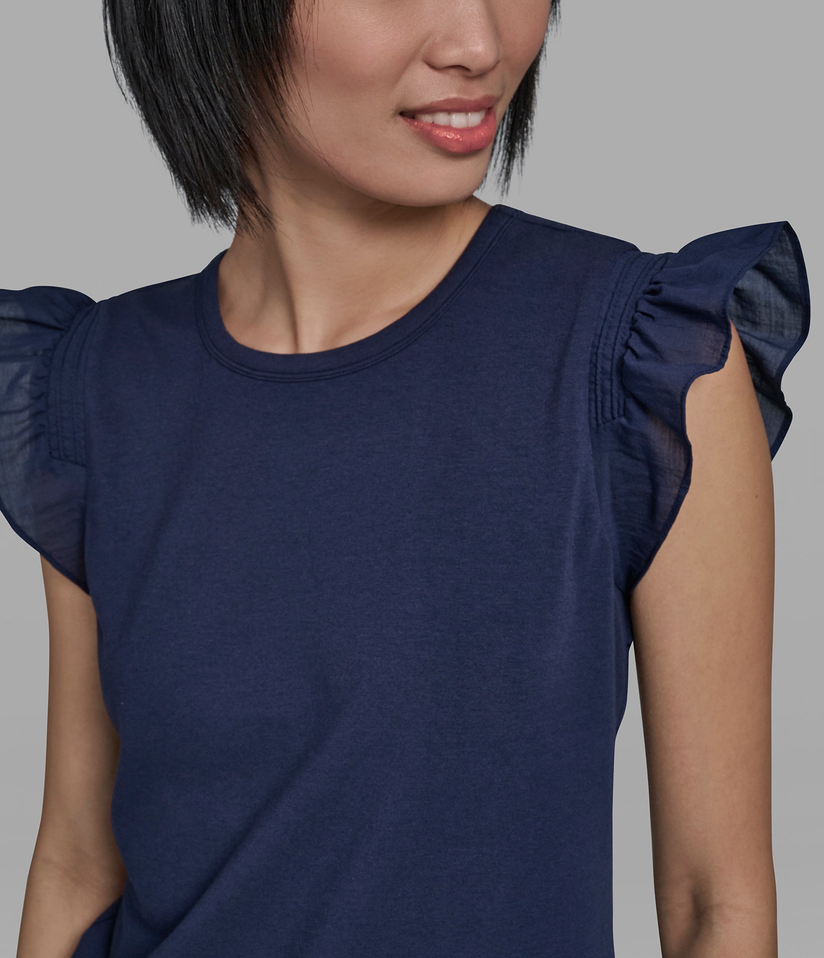 COTTON AND MODAL RUFFLE TANK VIEW 7 COTTON AND MODAL RUFFLE TANK VIEW 7