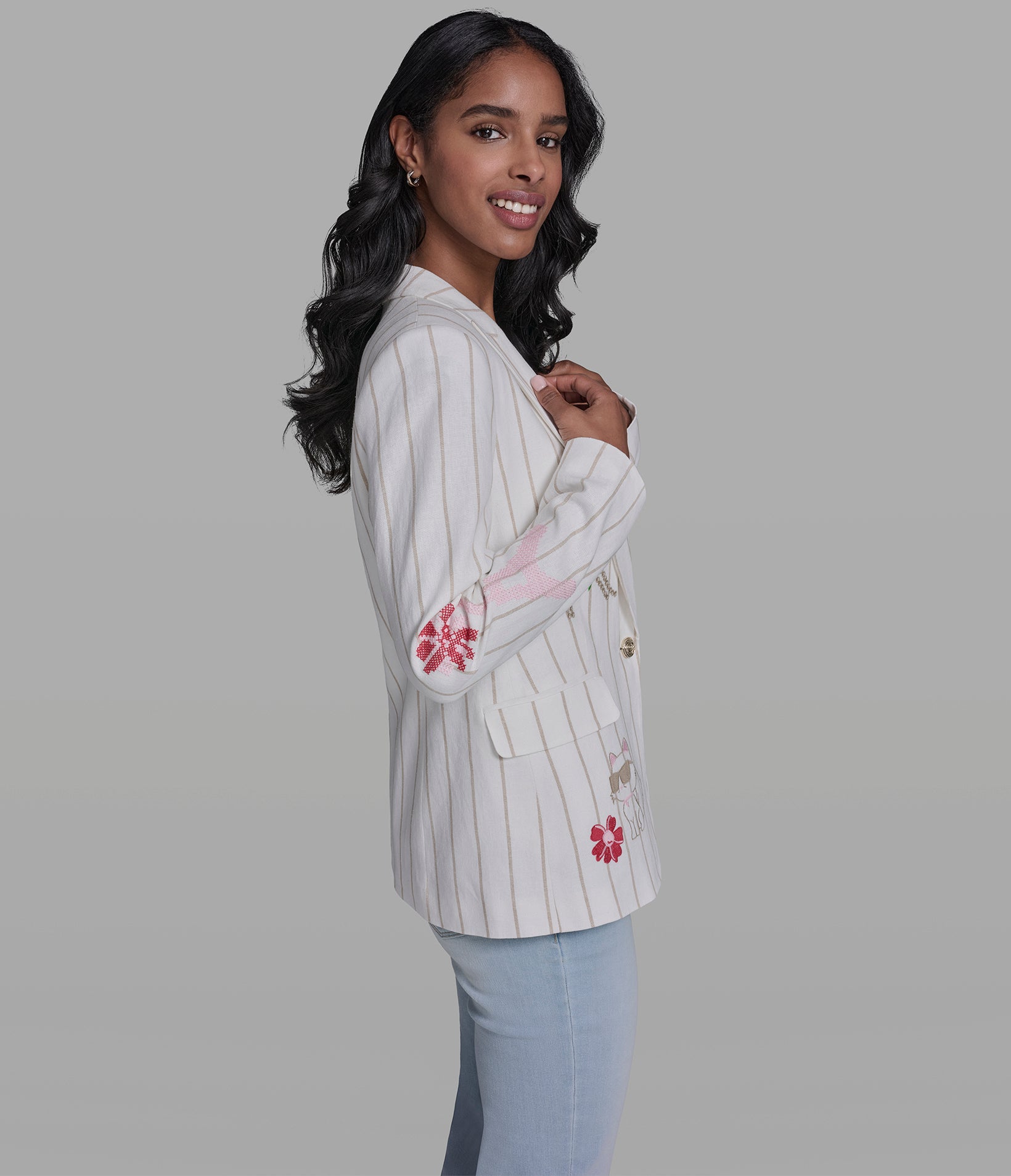 WHIMSY STRIPED BLAZER VIEW 3 | Jackets & Coats WHIMSY STRIPED BLAZER VIEW 3 | Jackets & Coats