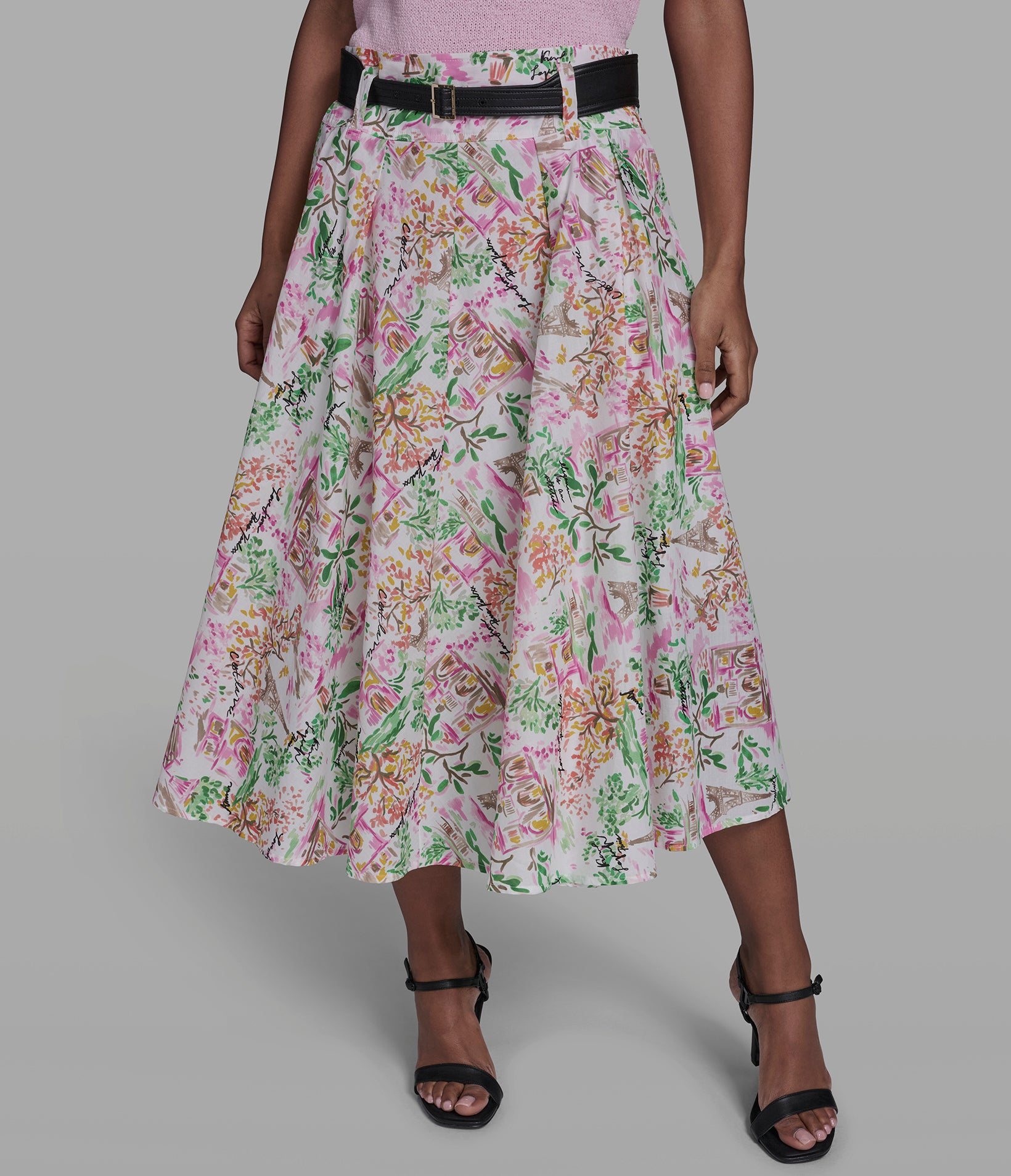BELTED FLORAL POPLIN MIDI SKIRT View 1 | Products BELTED FLORAL POPLIN MIDI SKIRT View 1 | Products