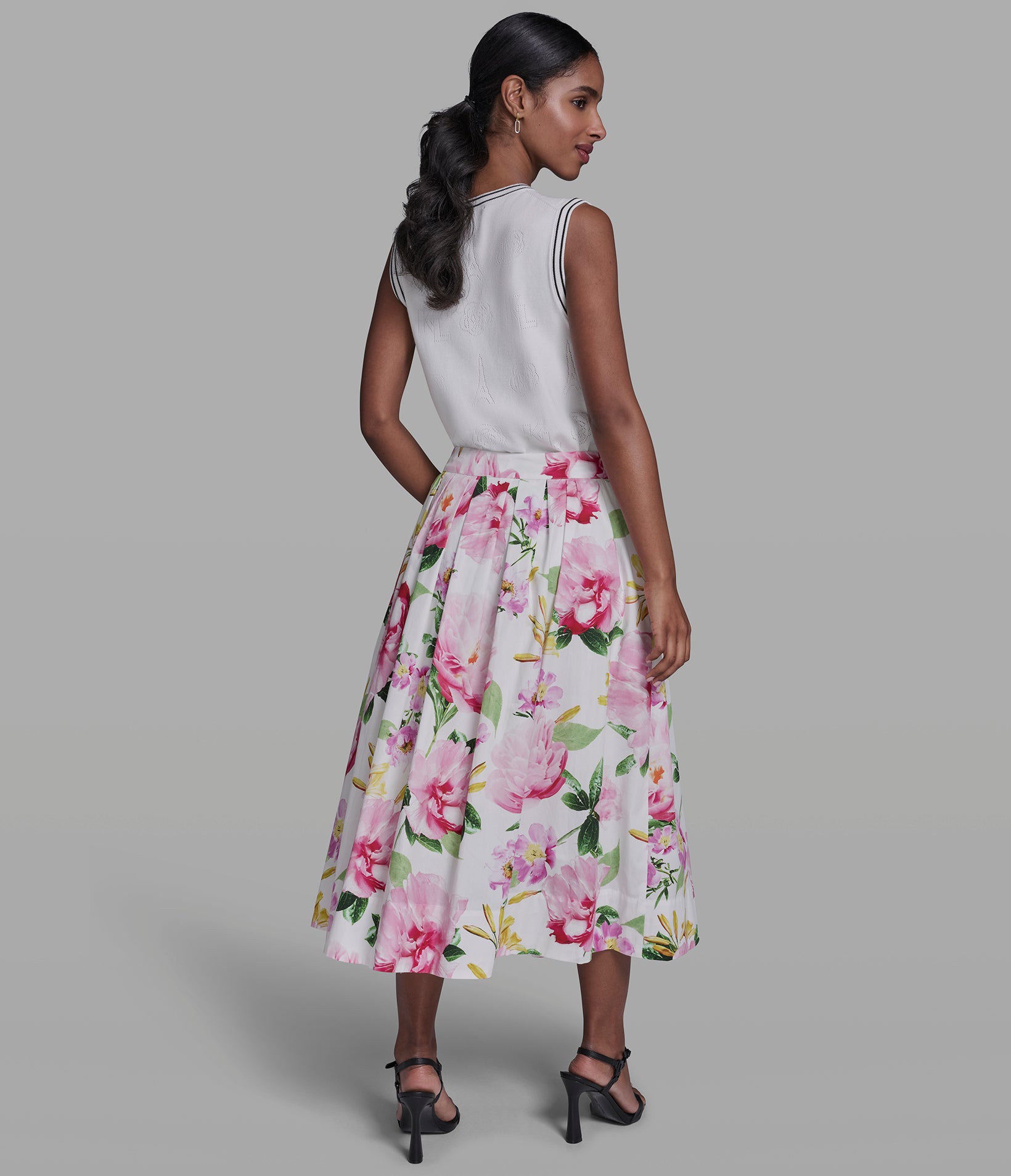 FLORAL PLEATED MIDI SKIRT VIEW 5 | Women's Pants & Skirts FLORAL PLEATED MIDI SKIRT VIEW 5 | Women's Pants & Skirts