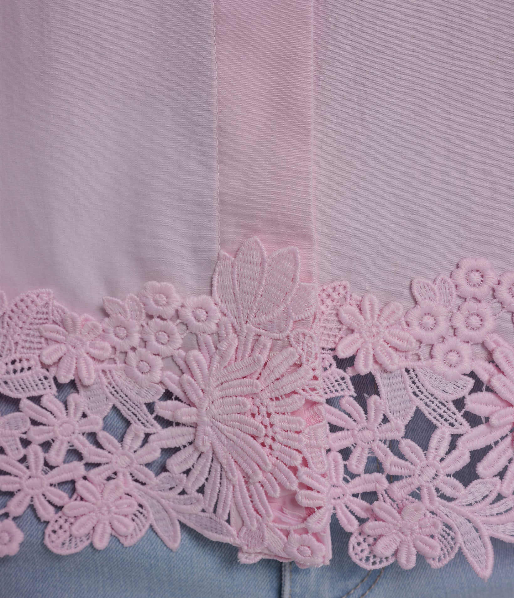 COTTON-POPLIN LACE TRIM SHIRT VIEW 6 COTTON-POPLIN LACE TRIM SHIRT VIEW 6