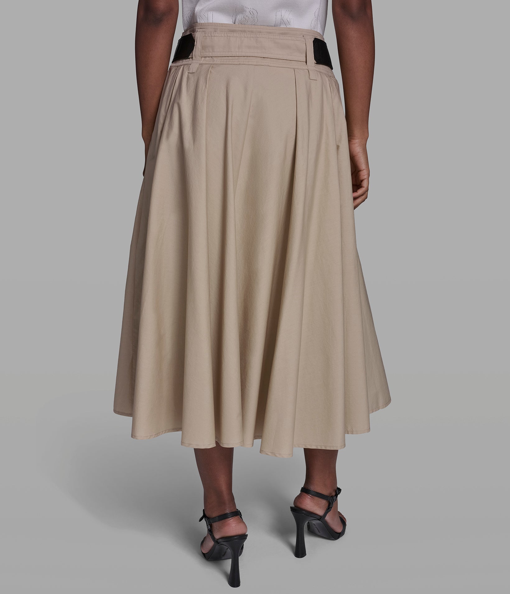 BELTED POPLIN MIDI SKIRT VIEW 3 | New Arrivals BELTED POPLIN MIDI SKIRT VIEW 3 | New Arrivals