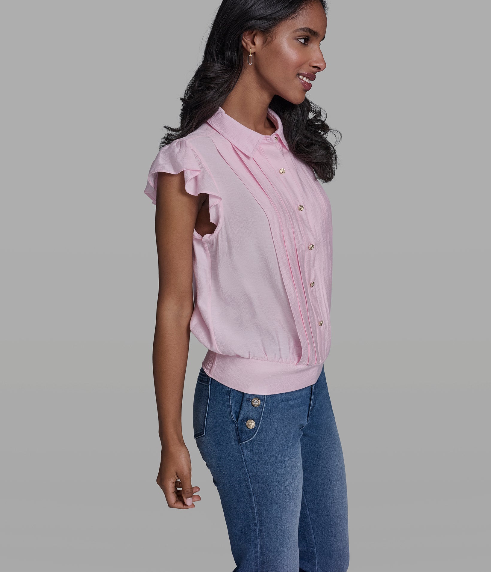SLEEVELESS PLEAT FRONT BLOUSE VIEW 3 | Women's Tops & Sweaters SLEEVELESS PLEAT FRONT BLOUSE VIEW 3 | Women's Tops & Sweaters