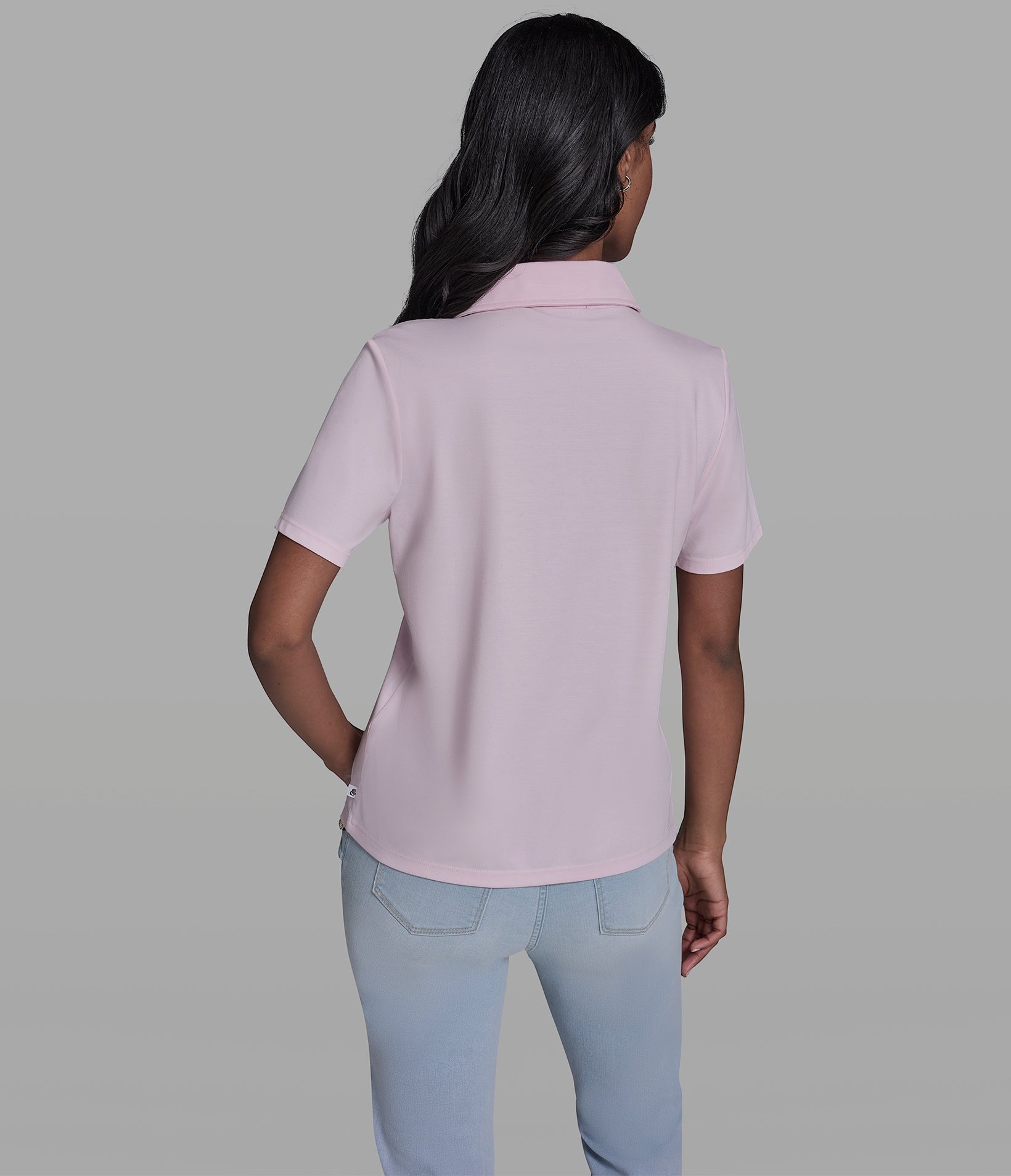 Floral Embroidered Polo Top | Sweaters & Tops | Karl Lagerfeld Paris