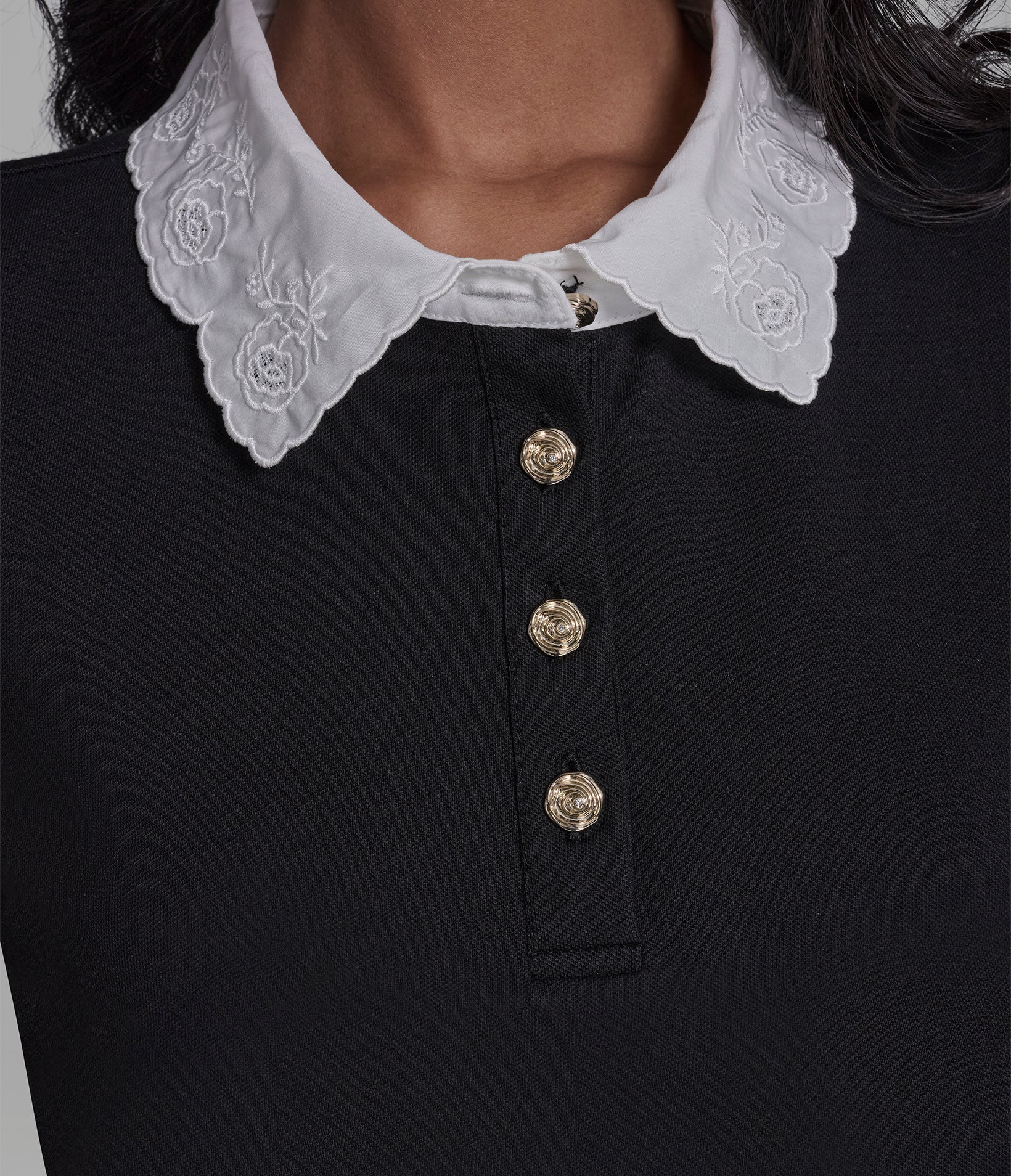 JERSEY FLORAL COLLAR POLO TOP VIEW 7 | Women's Tops & Sweaters JERSEY FLORAL COLLAR POLO TOP VIEW 7 | Women's Tops & Sweaters