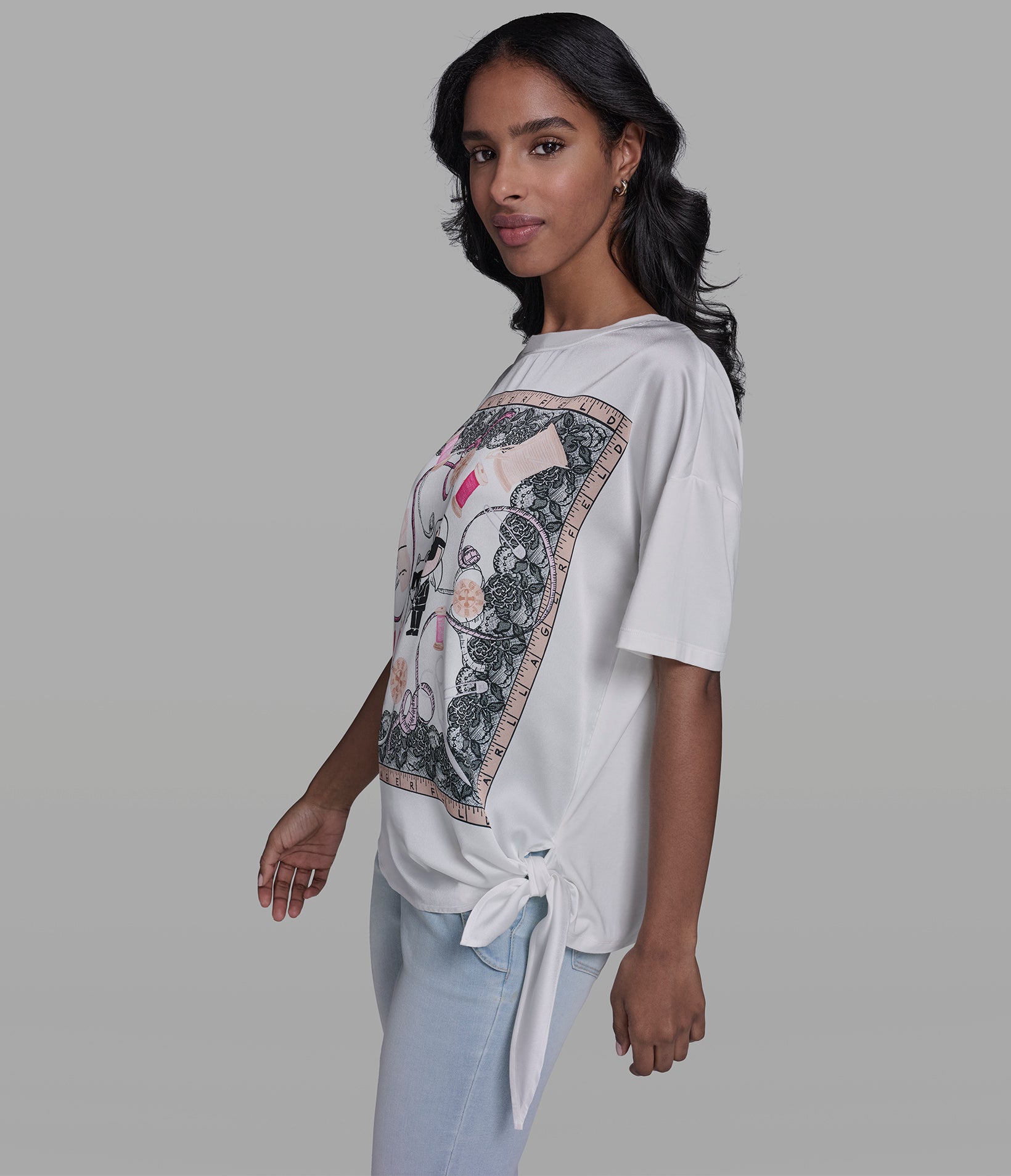 SHORT SLEEVE MIXED MEDIA DUO TOP VIEW 3 | Women's Tops & Sweaters SHORT SLEEVE MIXED MEDIA DUO TOP VIEW 3 | Women's Tops & Sweaters