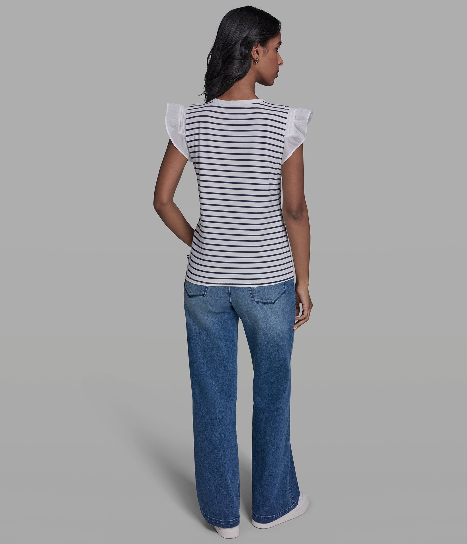 STRIPE RUFFLE KNIT TANK VIEW 5 STRIPE RUFFLE KNIT TANK VIEW 5