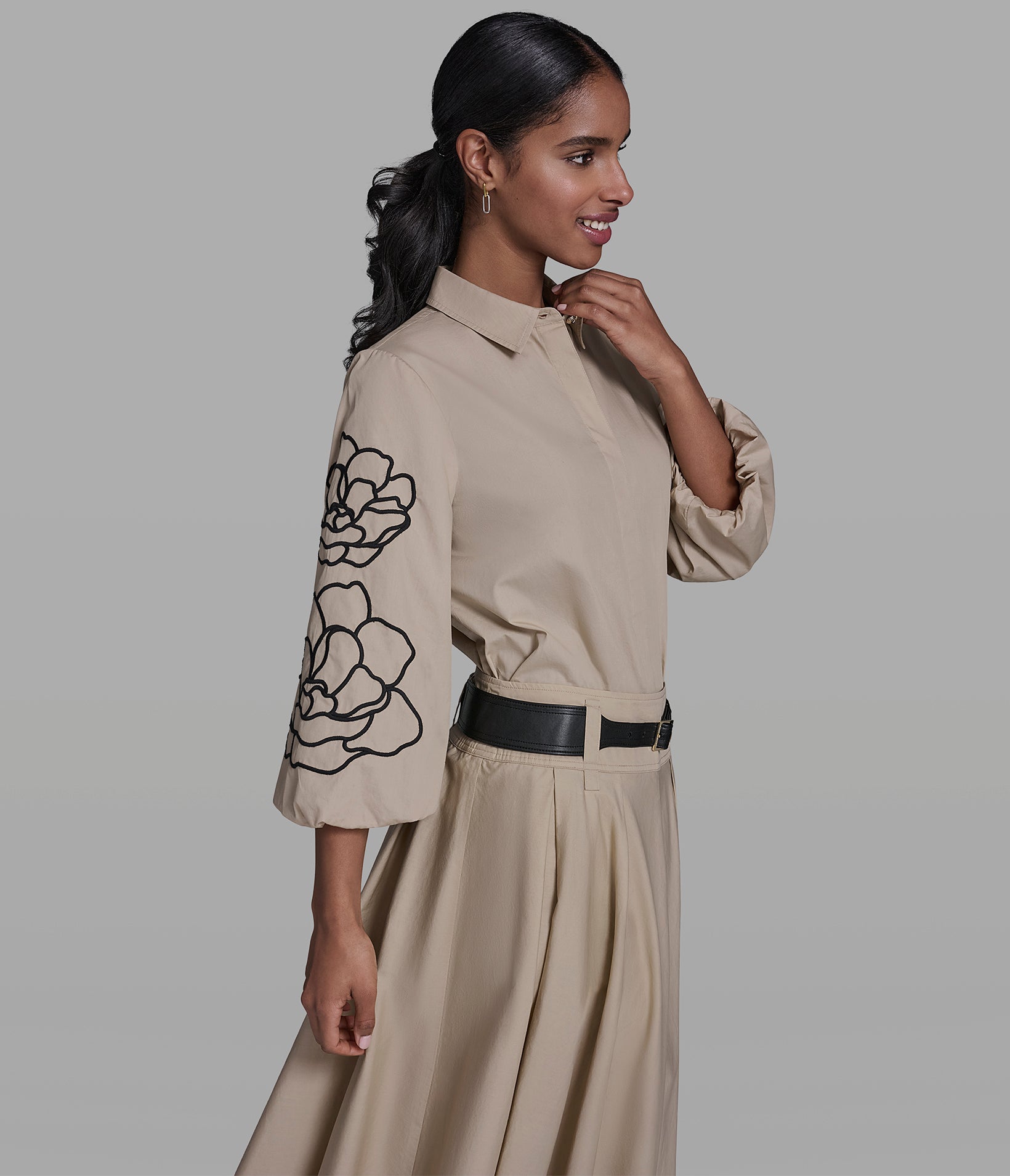 EMBROIDERED FLORAL LONG SLEEVE SHIRT VIEW 6 | Women's Clothing EMBROIDERED FLORAL LONG SLEEVE SHIRT VIEW 6 | Women's Clothing