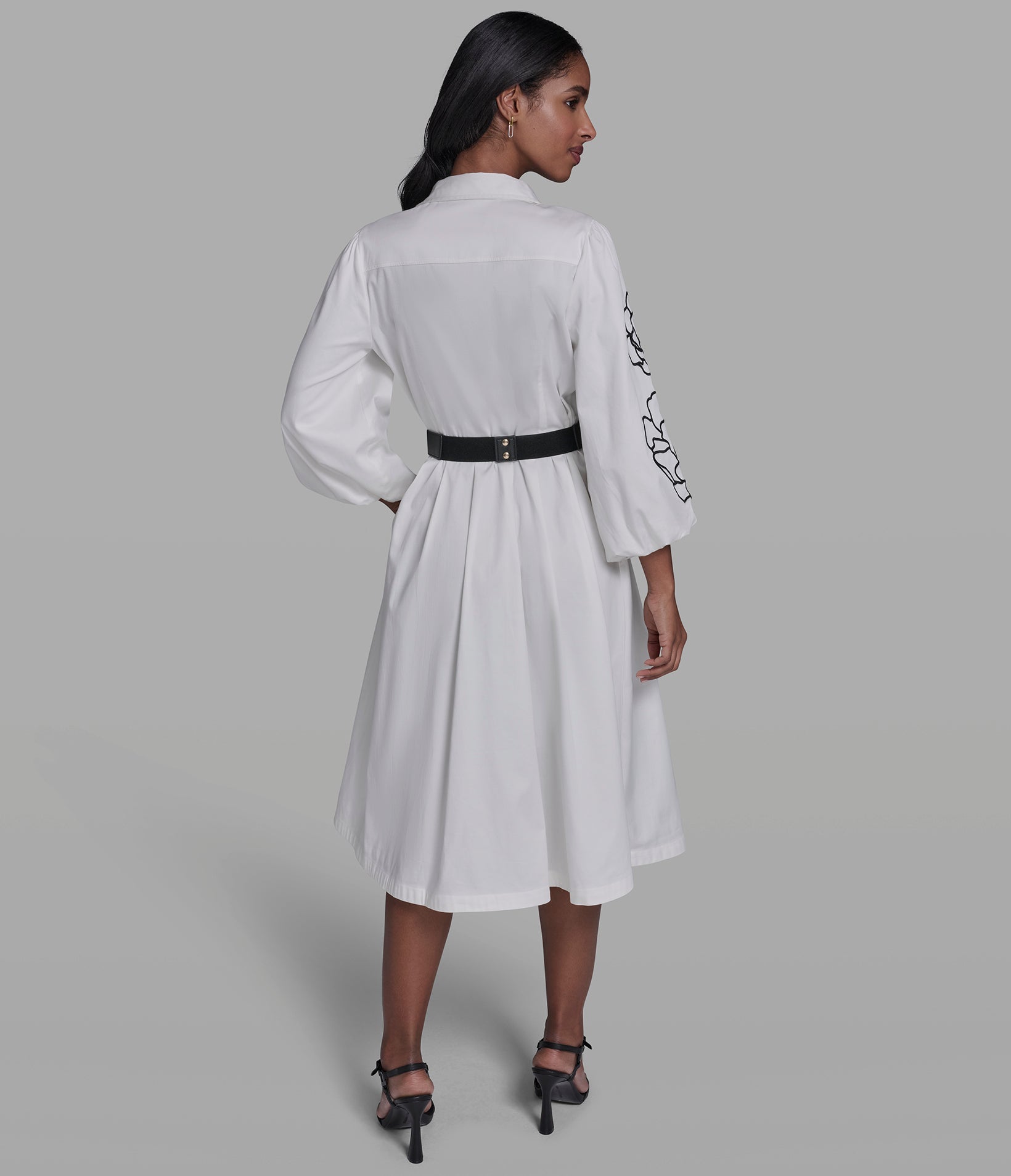 LONG SLEEVE FLORAL SHIRT DRESS View 2 LONG SLEEVE FLORAL SHIRT DRESS View 2