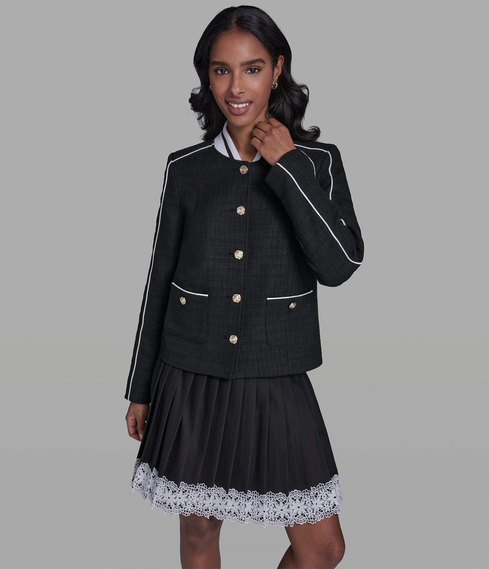 Tweed Bomber Lady Jacket | Jackets & Blazers | Karl Lagerfeld Paris