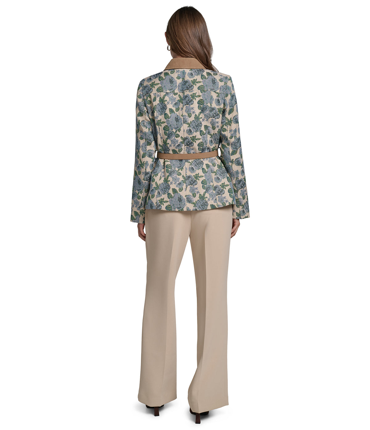 FLORAL BELTED BLAZER VIEW 3 FLORAL BELTED BLAZER VIEW 3