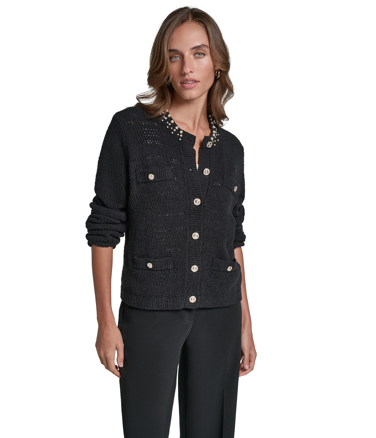 PEARL COLLAR LADY CARDIGAN VIEW 4 PEARL COLLAR LADY CARDIGAN VIEW 4