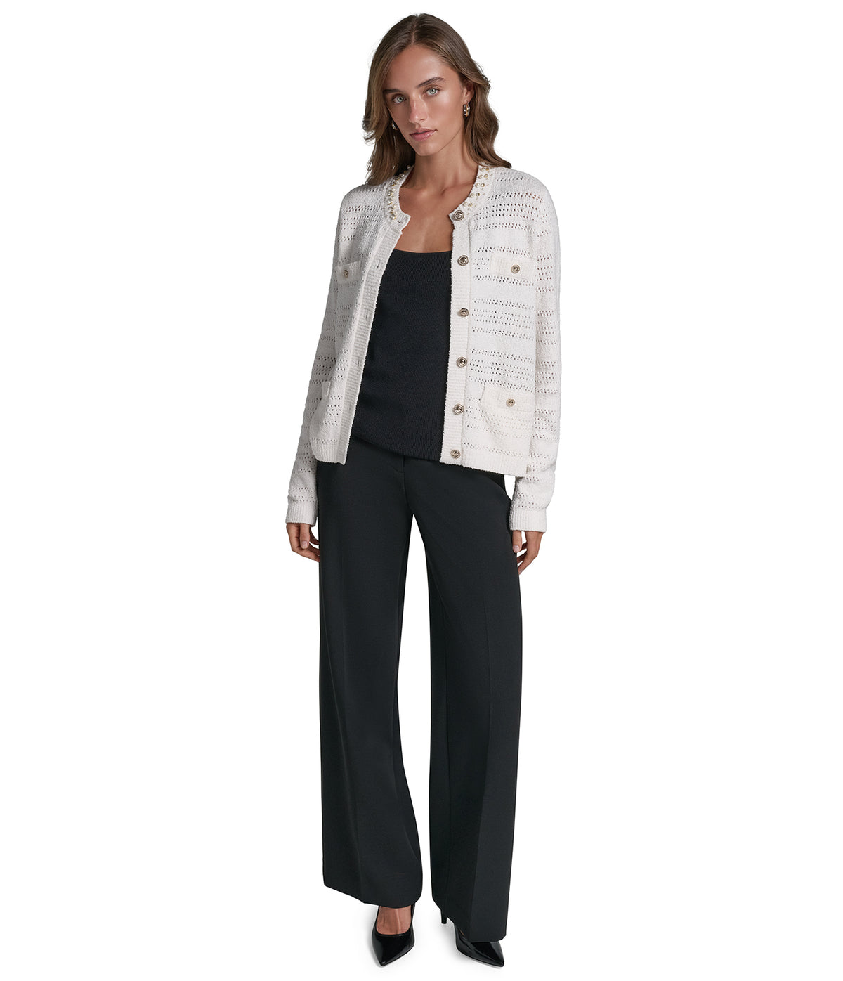 PEARL COLLAR LADY CARDIGAN VIEW 4 PEARL COLLAR LADY CARDIGAN VIEW 4