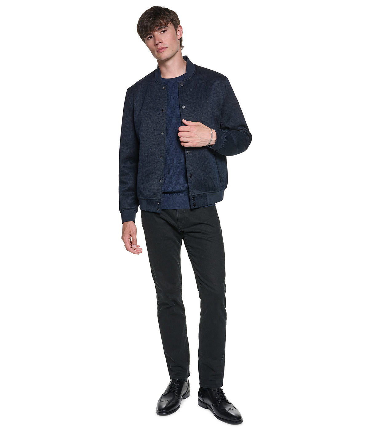 TEXTURED BOMBER JACKET VIEW 4 TEXTURED BOMBER JACKET VIEW 4