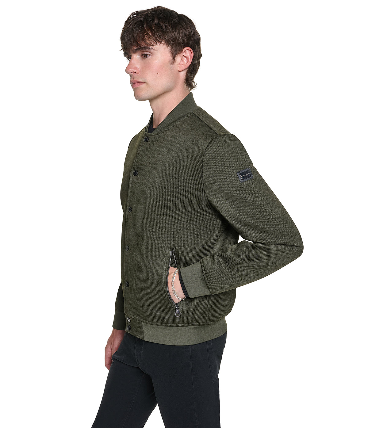 TEXTURED BOMBER JACKET VIEW 3 TEXTURED BOMBER JACKET VIEW 3
