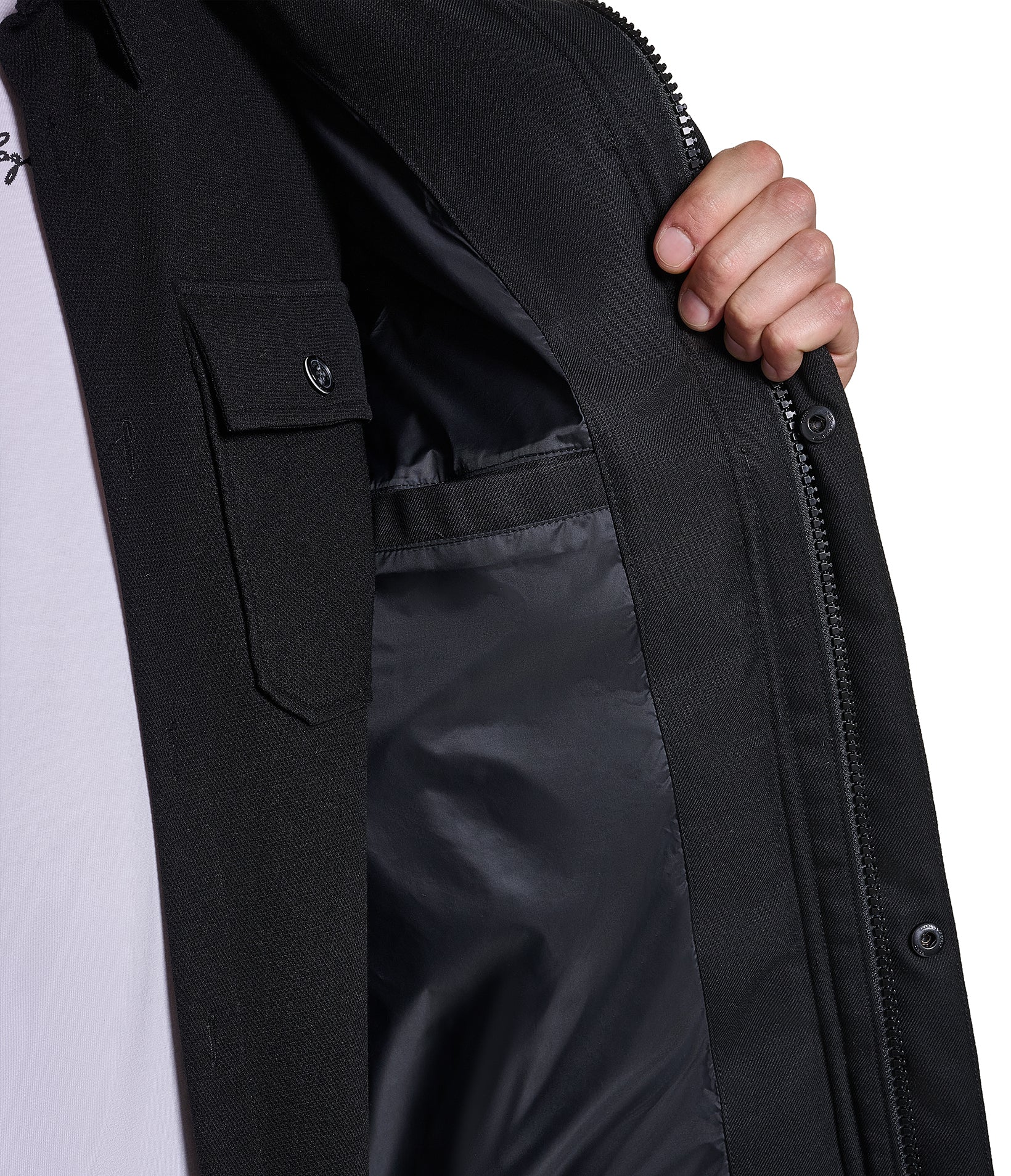 MIXED MEDIA HOODED JACKET VIEW 8 MIXED MEDIA HOODED JACKET VIEW 8