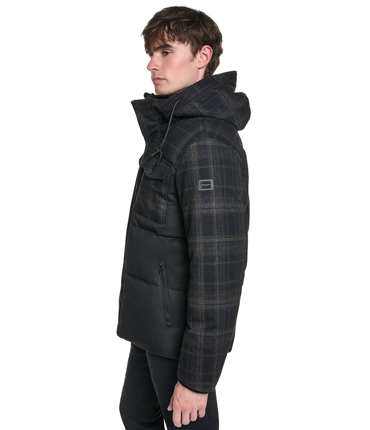 MIXED MEDIA HOODED JACKET VIEW 3 MIXED MEDIA HOODED JACKET VIEW 3
