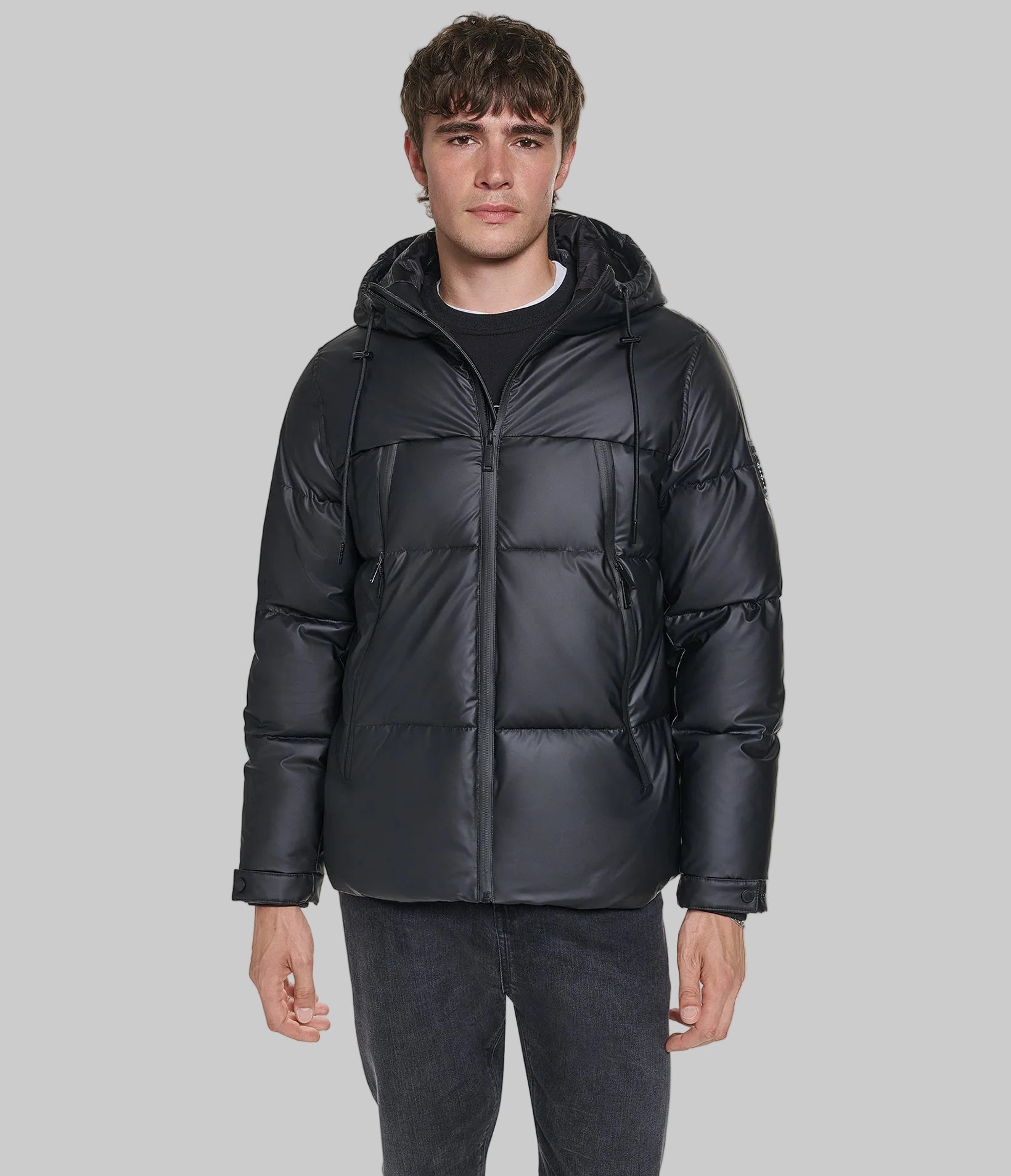 MID WEIGHT HOODED PUFFER WITH POCKETS View 1 | Online Exclusive MID WEIGHT HOODED PUFFER WITH POCKETS View 1 | Online Exclusive