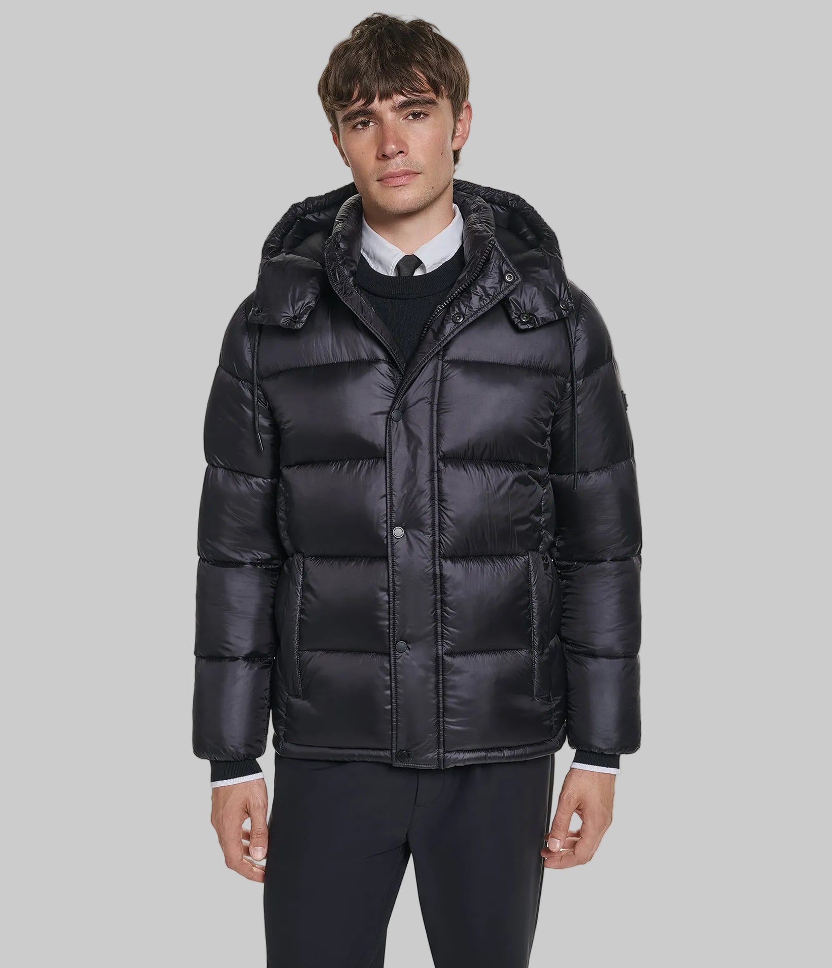 HOODED QUILTED SHORT PUFFER VIEW 1 HOODED QUILTED SHORT PUFFER VIEW 1