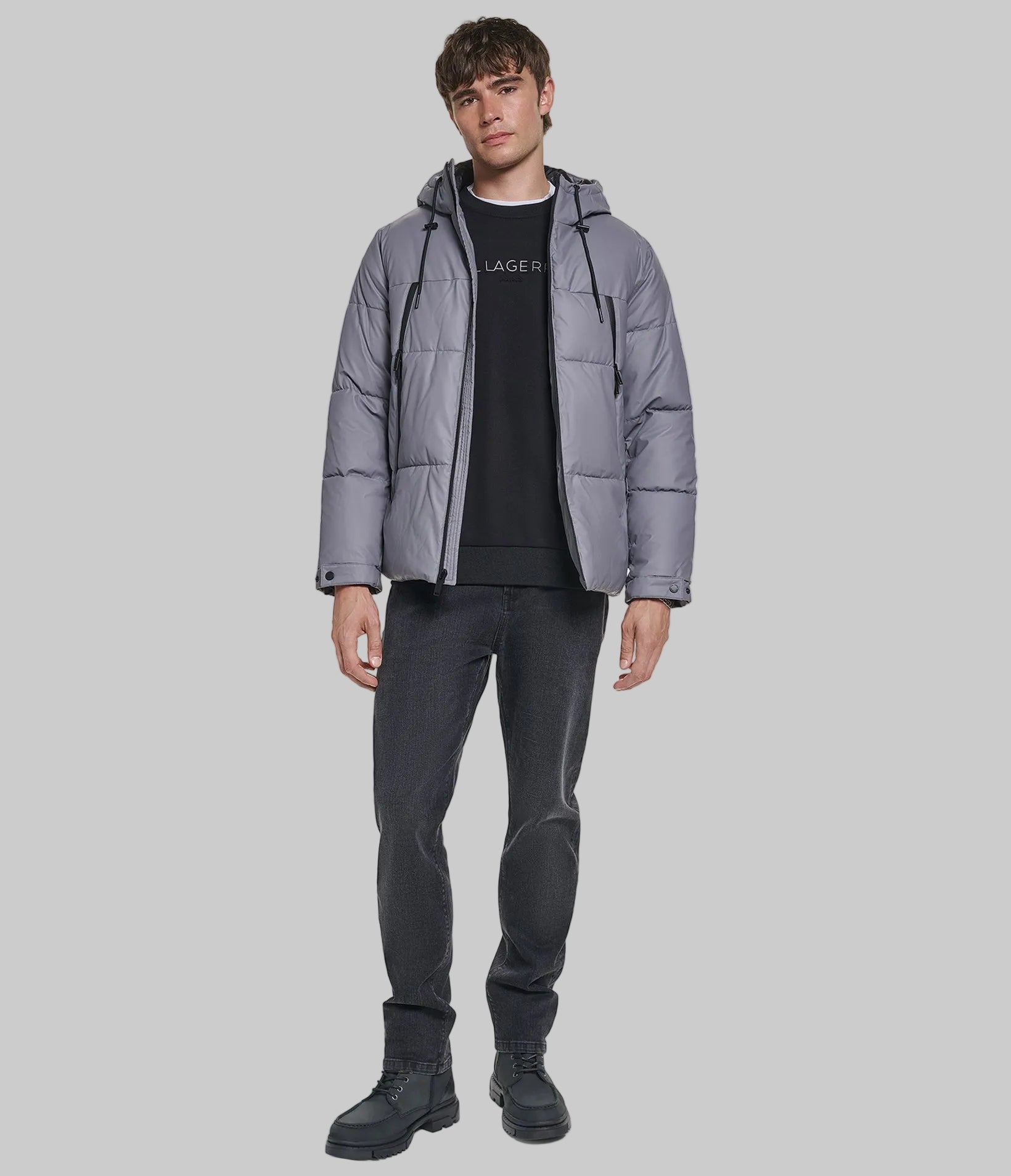 MID WEIGHT HOODED PUFFER WITH POCKETS VIEW 4 | Online Exclusive MID WEIGHT HOODED PUFFER WITH POCKETS VIEW 4 | Online Exclusive