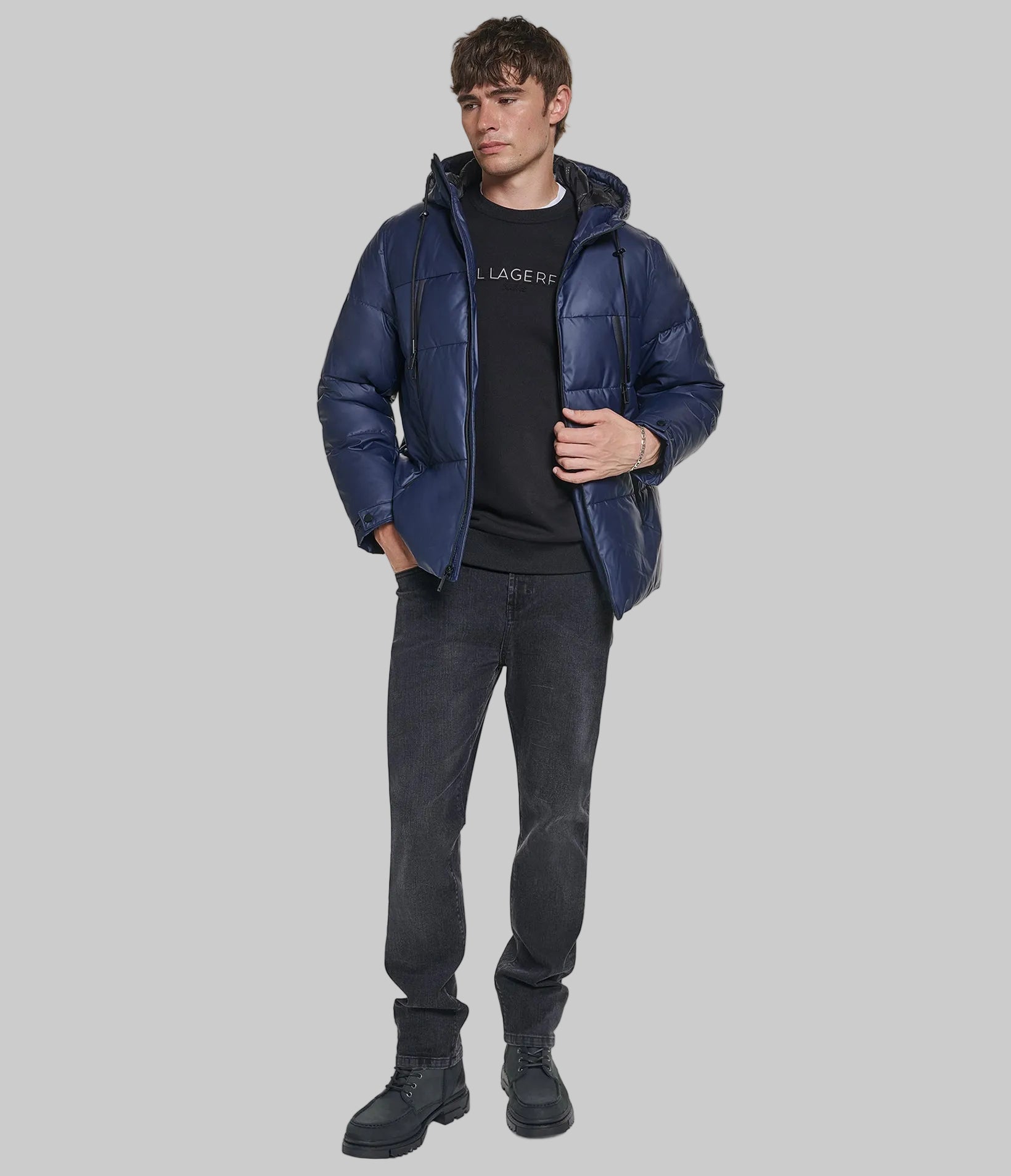 MID WEIGHT HOODED PUFFER WITH POCKETS VIEW 4 | Online Exclusive MID WEIGHT HOODED PUFFER WITH POCKETS VIEW 4 | Online Exclusive