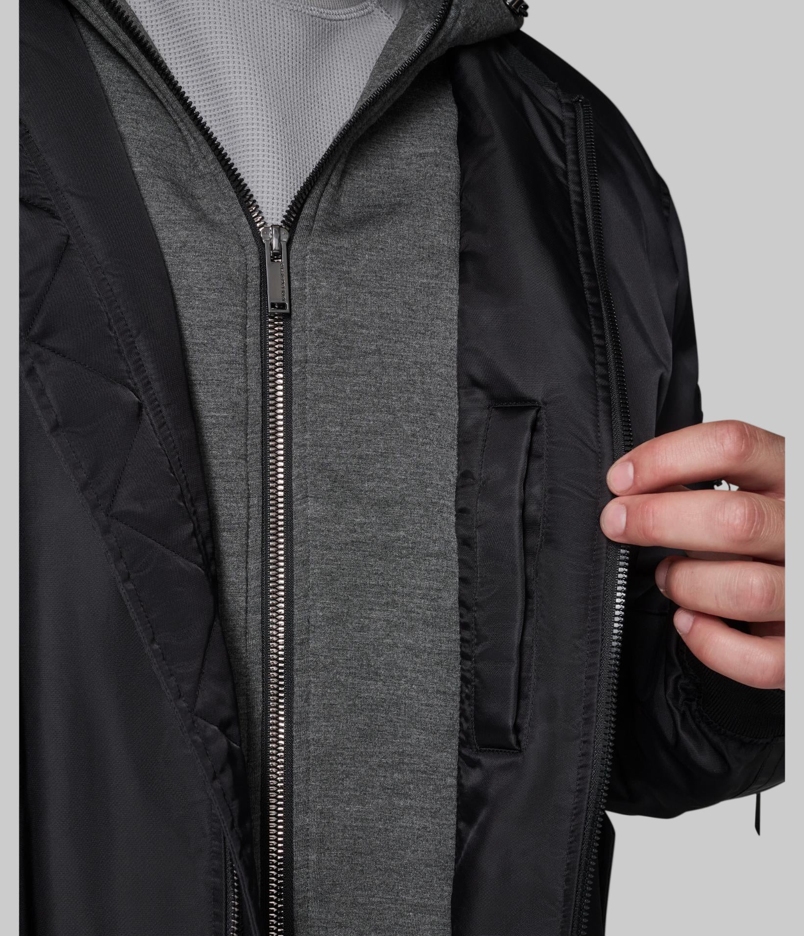 HOODED SIGNATURE LOGO BOMBER JACKET VIEW 7 HOODED SIGNATURE LOGO BOMBER JACKET VIEW 7