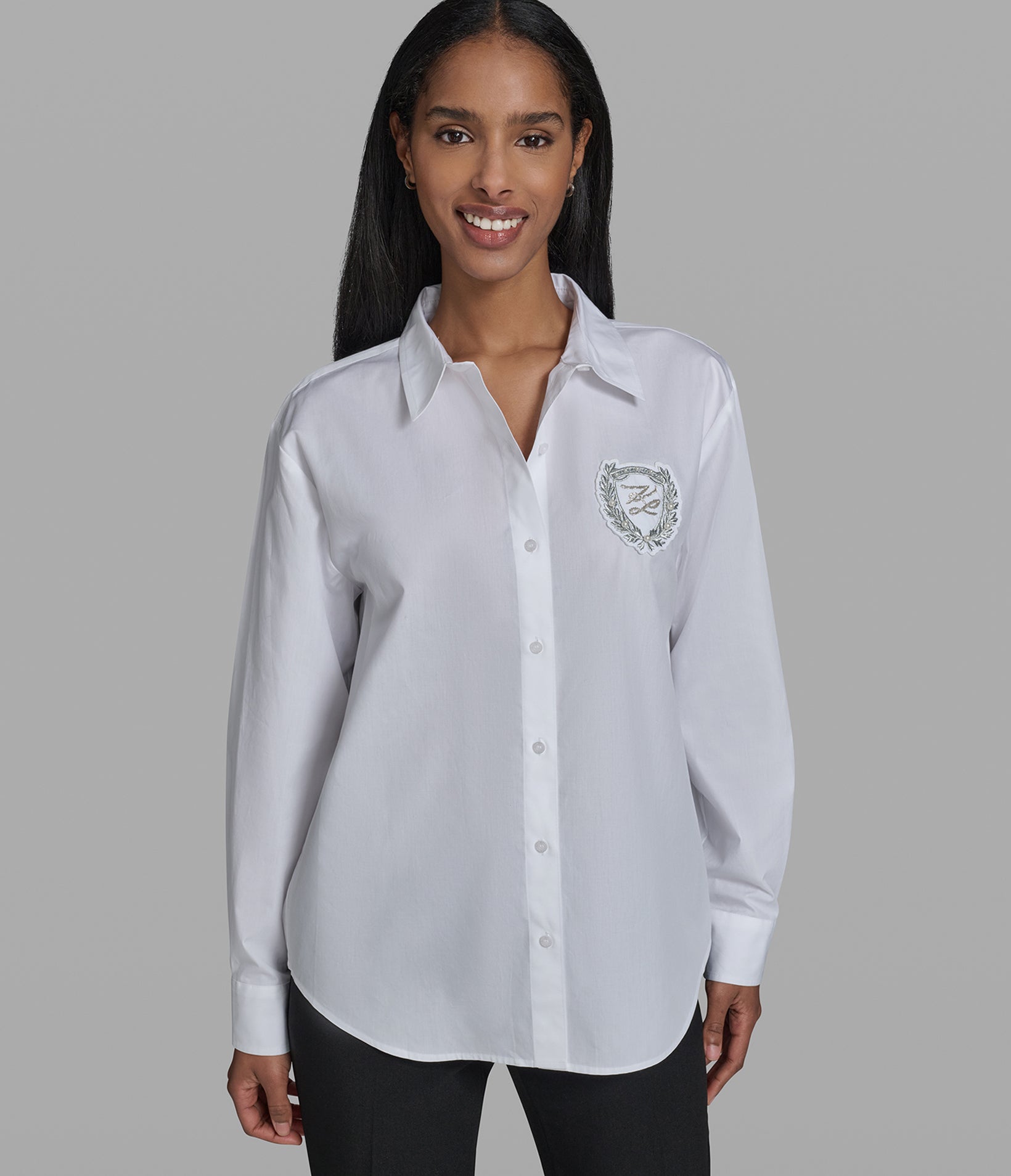 LONG SLEEVE KL VARSITY POPLIN SHIRT View 1 LONG SLEEVE KL VARSITY POPLIN SHIRT View 1