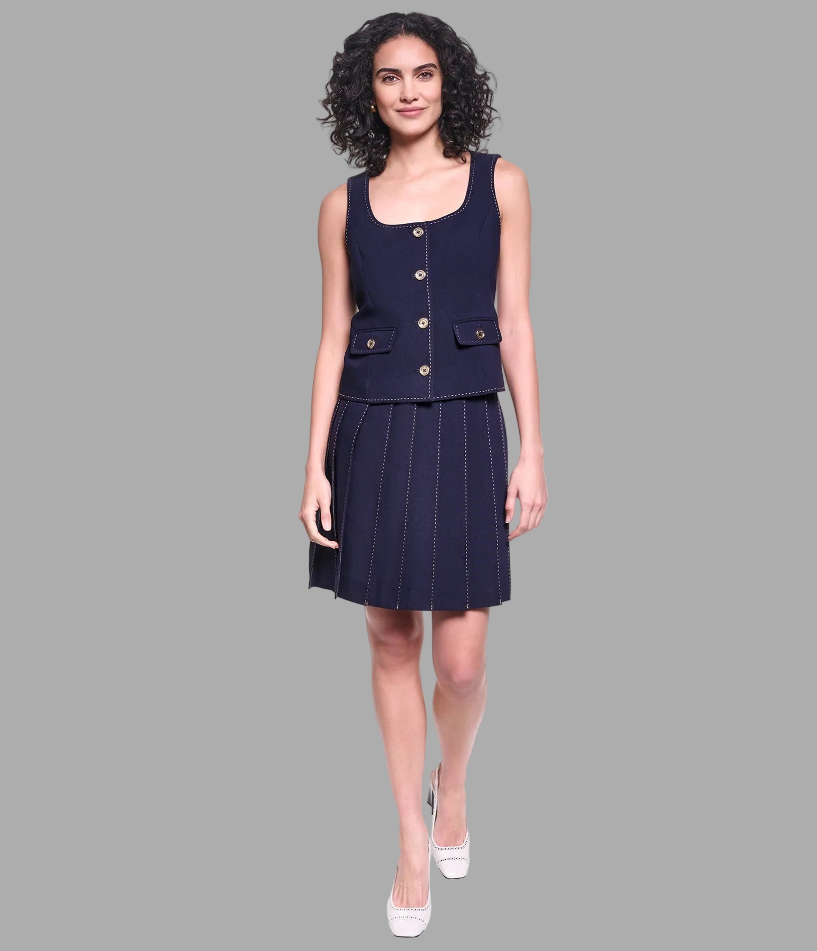 CONTRAST STITCH BUTTON VEST VIEW 4 CONTRAST STITCH BUTTON VEST VIEW 4