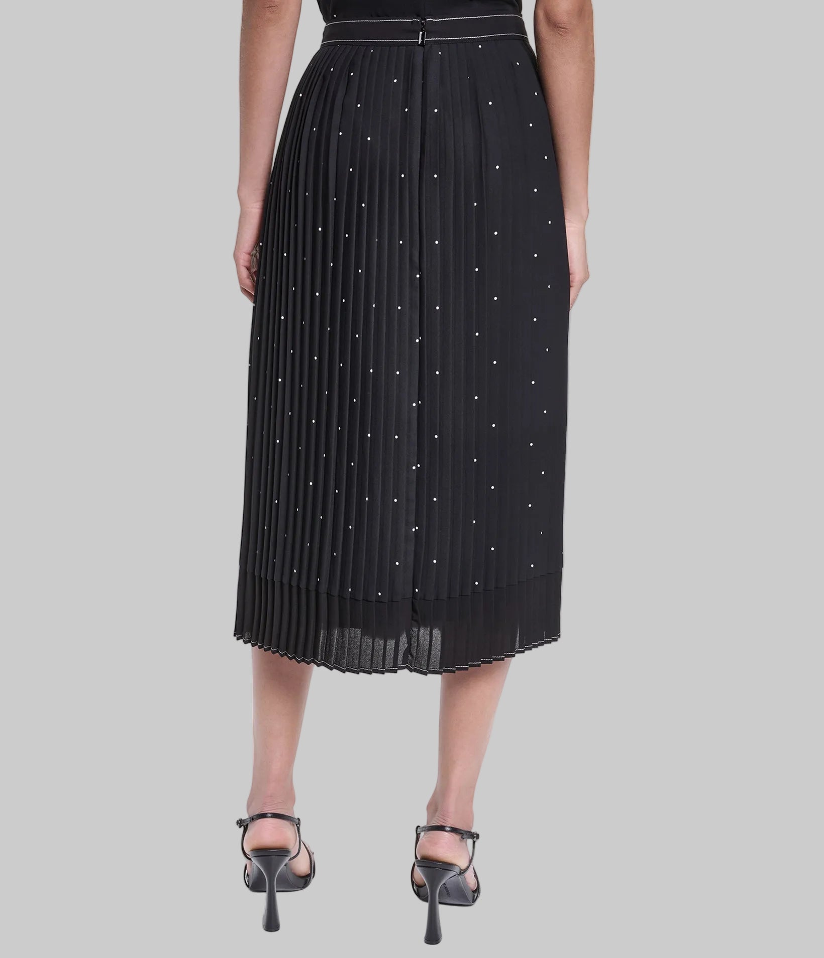 PLEATED POLKA DOT SKIRT KNEE LENGTH VIEW 3 | Women's Clothing PLEATED POLKA DOT SKIRT KNEE LENGTH VIEW 3 | Women's Clothing