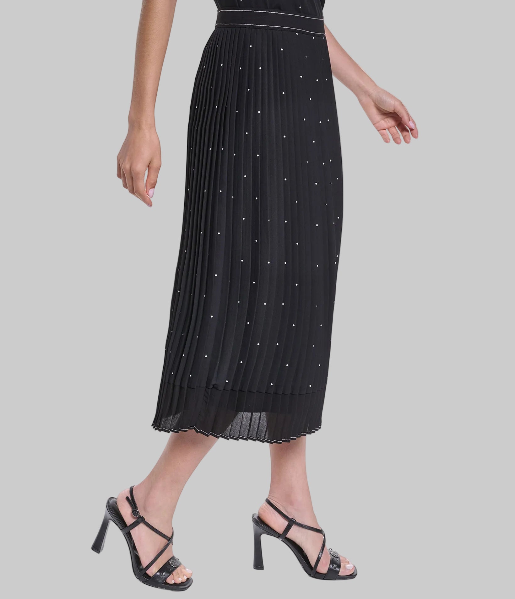 PLEATED POLKA DOT SKIRT KNEE LENGTH VIEW 4 | Women's Clothing PLEATED POLKA DOT SKIRT KNEE LENGTH VIEW 4 | Women's Clothing