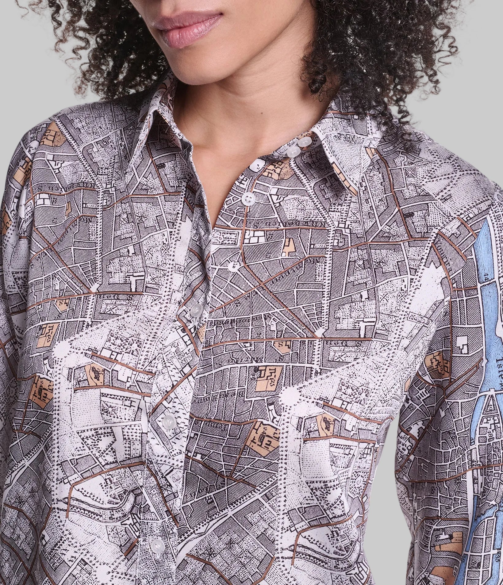 LONG SLEEVE PARIS MAP PRINT SOFT BLOUSE VIEW 7 | Women's Tops & Sweaters LONG SLEEVE PARIS MAP PRINT SOFT BLOUSE VIEW 7 | Women's Tops & Sweaters