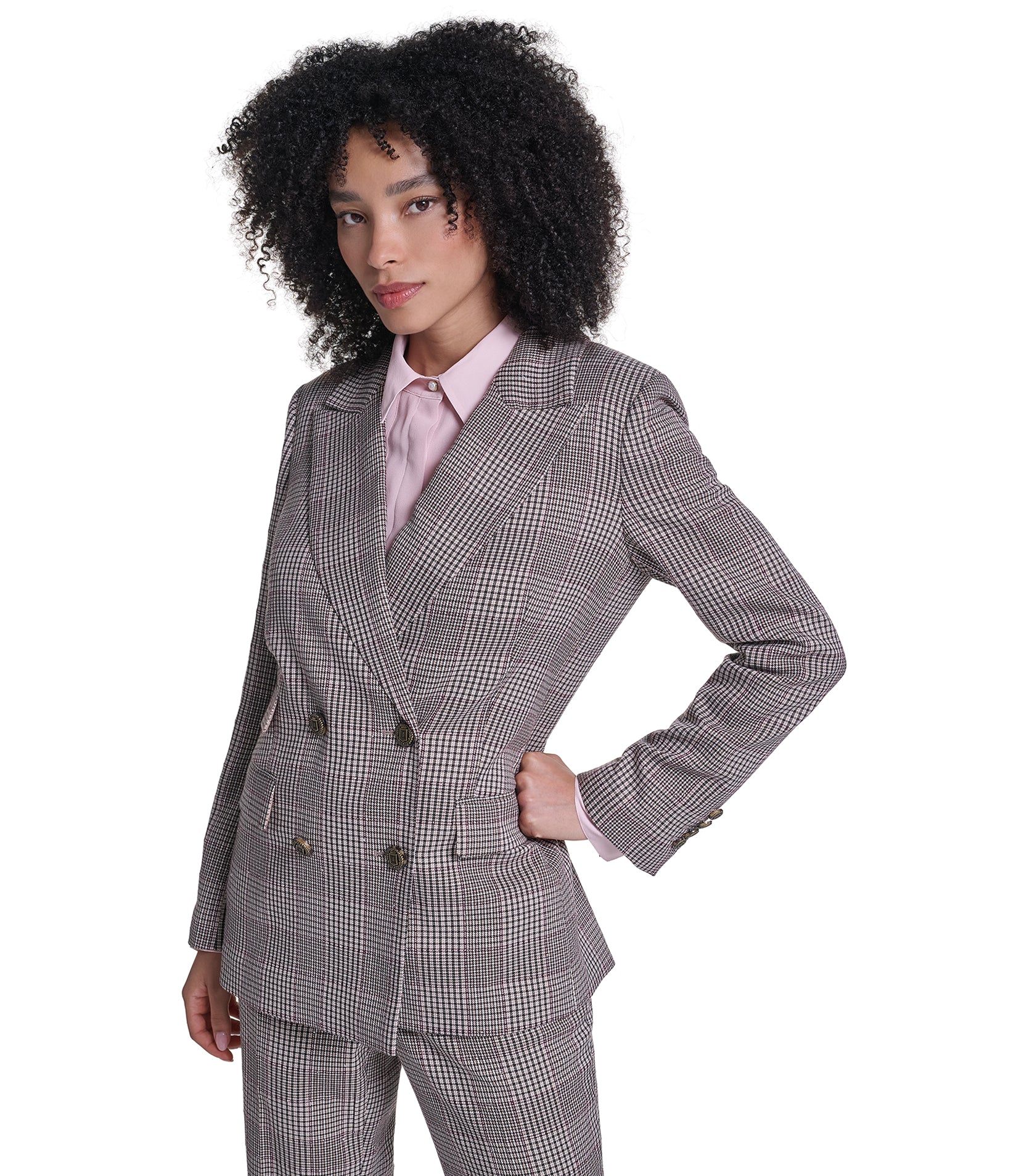 DOUBLE BREASTED PLAID BLAZER VIEW 4 DOUBLE BREASTED PLAID BLAZER VIEW 4