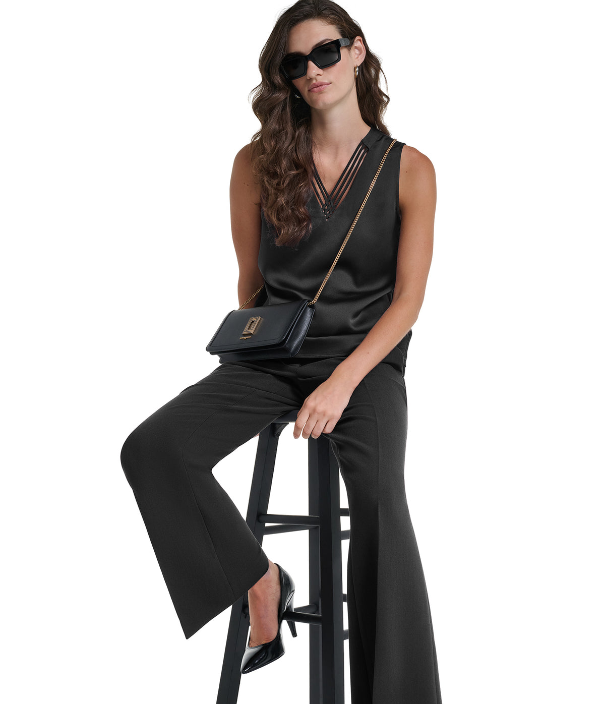 SHORT SLEEVE WOVEN TOP WITH NECK DETAILING VIEW 5 SHORT SLEEVE WOVEN TOP WITH NECK DETAILING VIEW 5