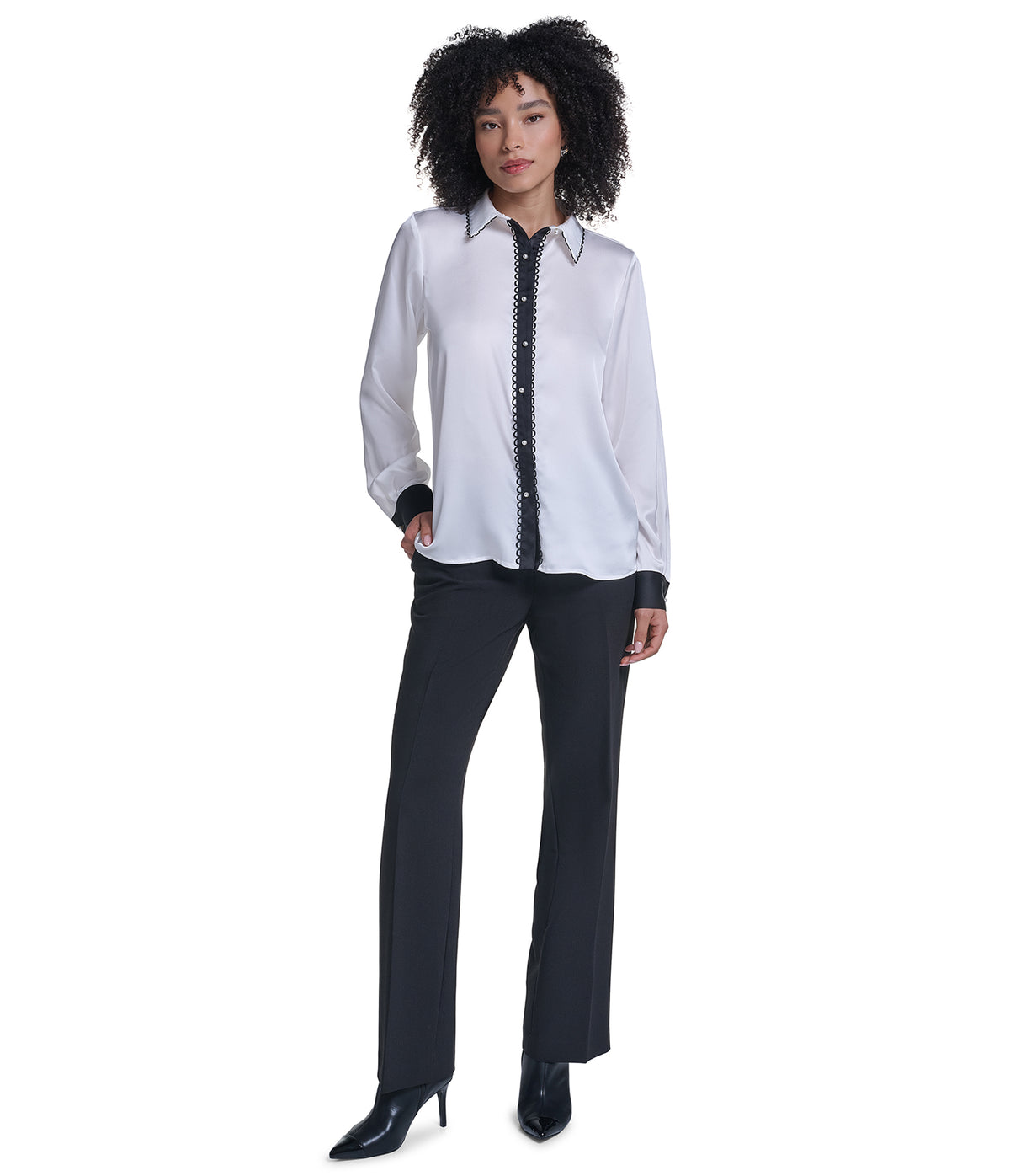 LONG SLEEVE WOVEN TOP WITH EMBOSSED PEARLS VIEW 5 LONG SLEEVE WOVEN TOP WITH EMBOSSED PEARLS VIEW 5