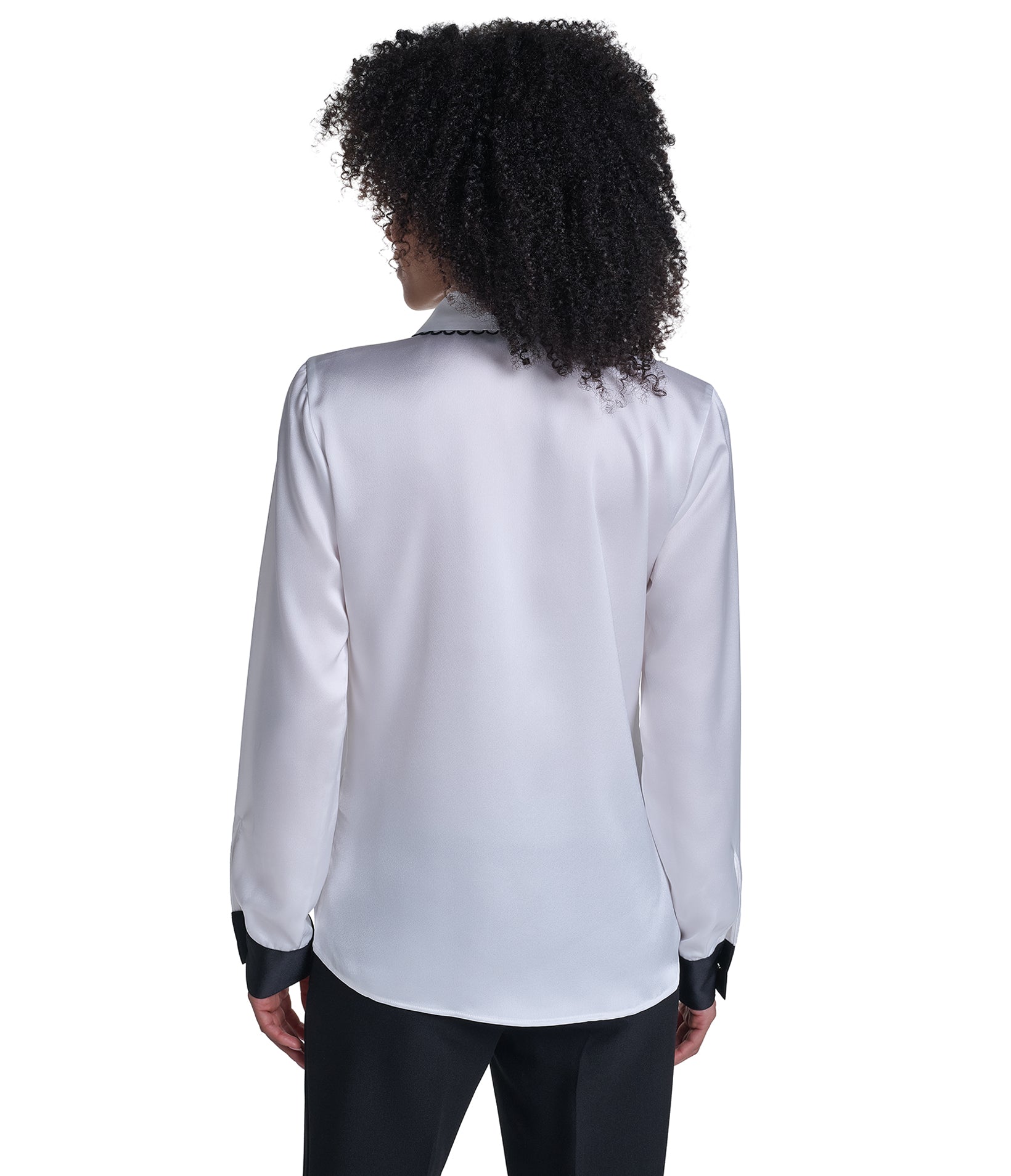 LONG SLEEVE WOVEN TOP WITH EMBOSSED PEARLS VIEW 2 LONG SLEEVE WOVEN TOP WITH EMBOSSED PEARLS VIEW 2