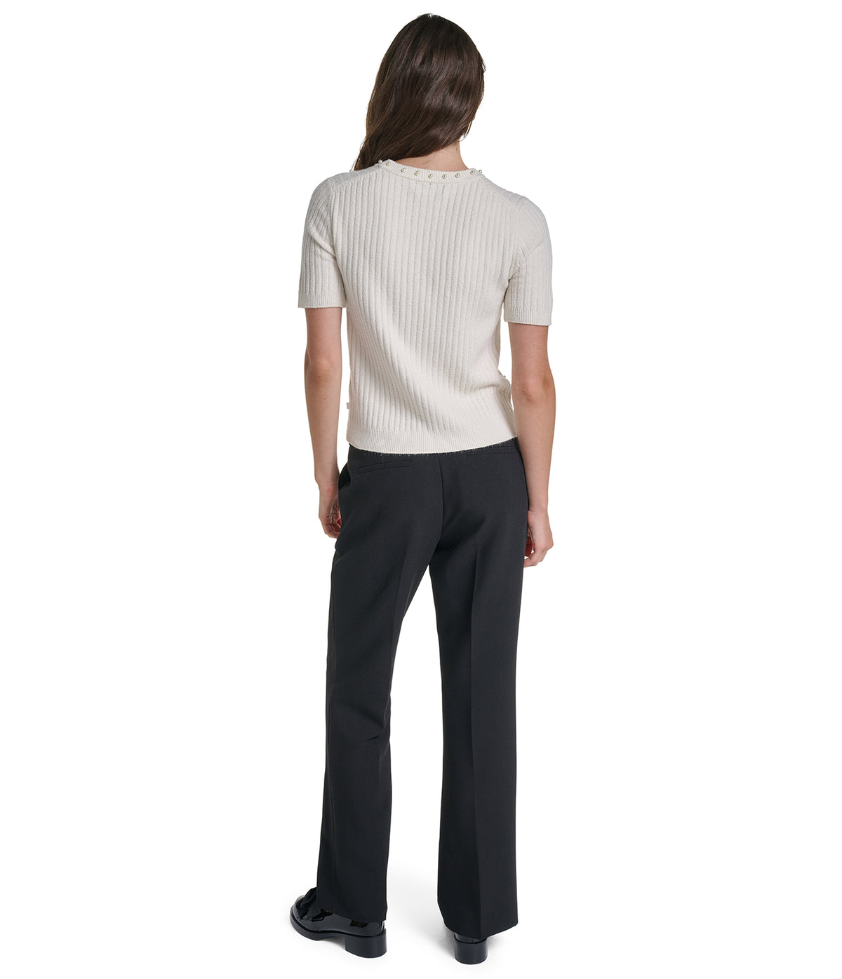 SHORT SLEEVE TOP WITH EMBOSSED PEARLS VIEW 7 SHORT SLEEVE TOP WITH EMBOSSED PEARLS VIEW 7