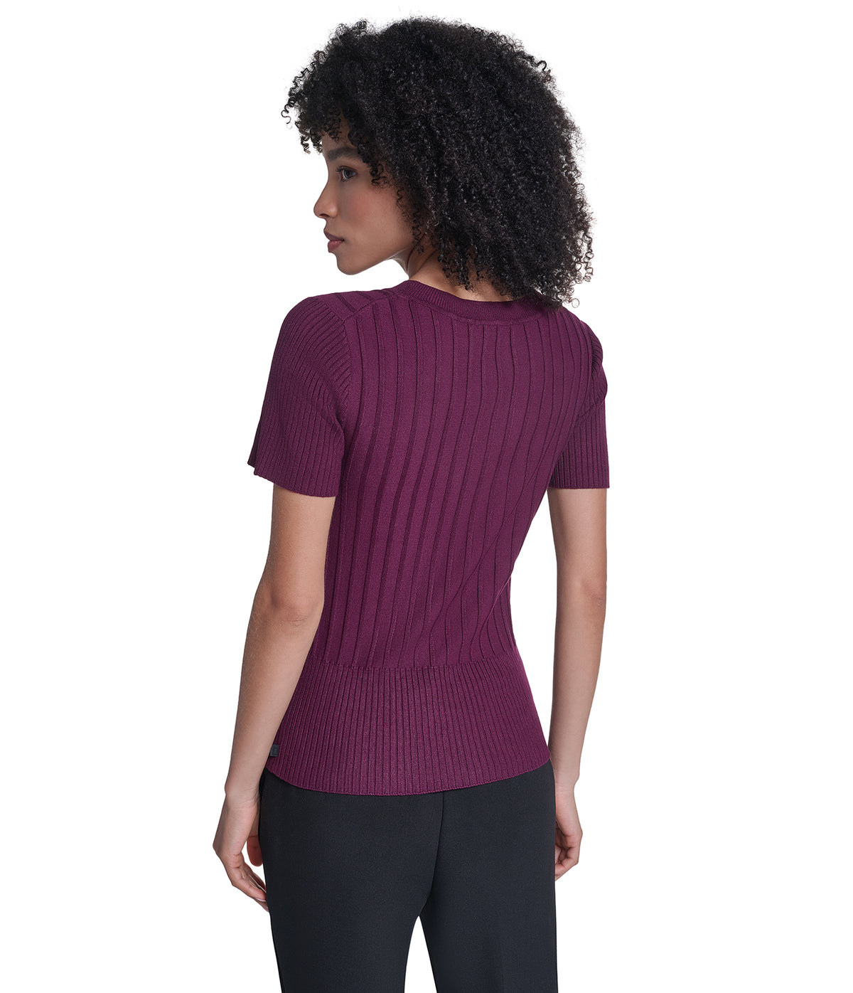 SHORT SLEEVE RIBBED SWEATER VIEW 2 SHORT SLEEVE RIBBED SWEATER VIEW 2