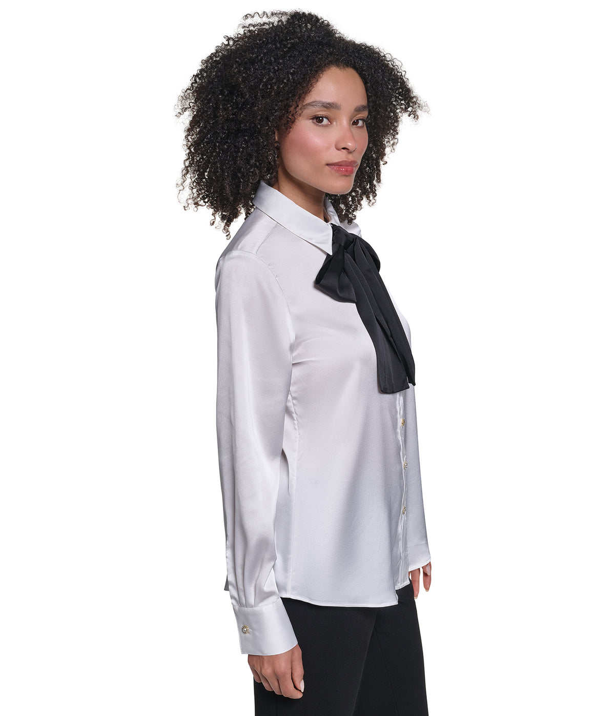 BOW TIE WOVEN BLOUSE VIEW 3 BOW TIE WOVEN BLOUSE VIEW 3