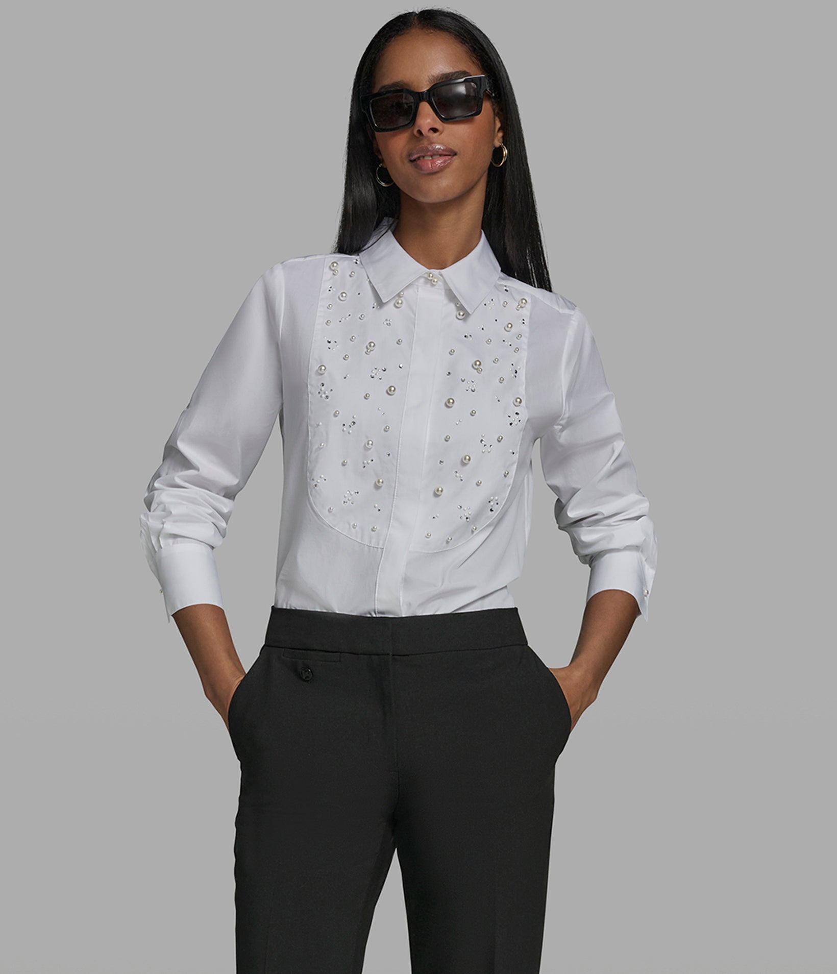EMBELLISHED POPLIN SHIRT View 1 | Women's Tops & Sweaters EMBELLISHED POPLIN SHIRT View 1 | Women's Tops & Sweaters