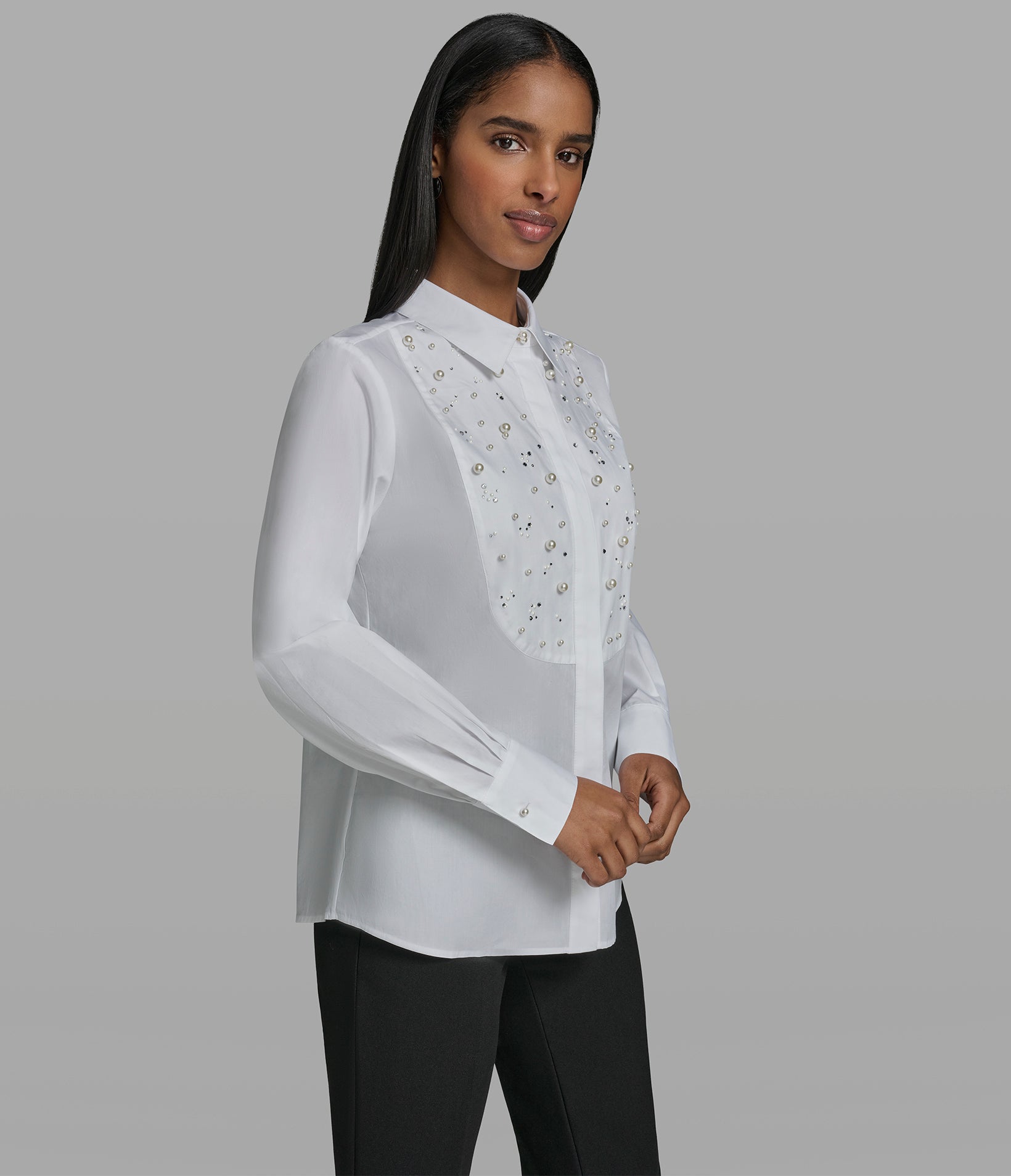 EMBELLISHED POPLIN SHIRT VIEW 4 | Women's Tops & Sweaters EMBELLISHED POPLIN SHIRT VIEW 4 | Women's Tops & Sweaters