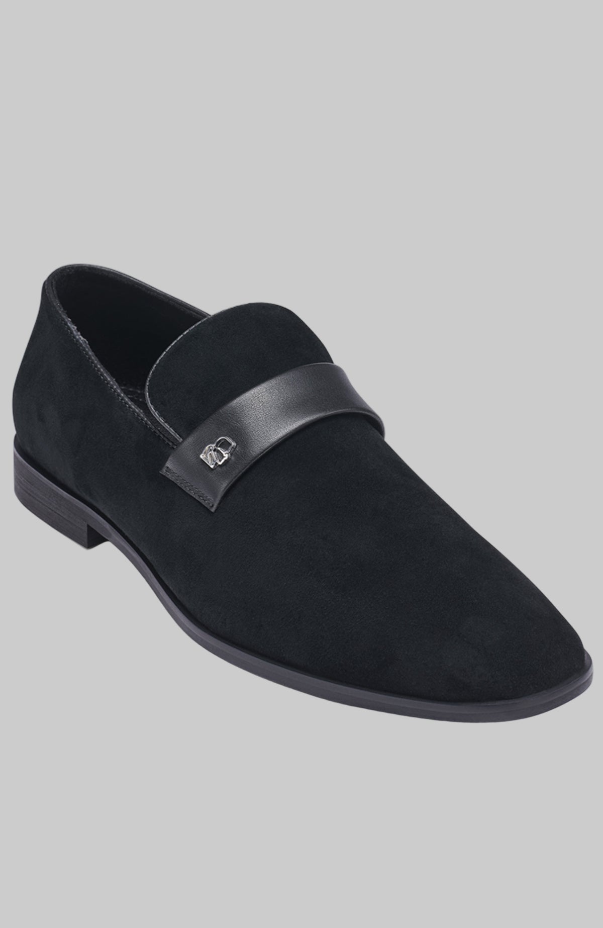 mens dress shoes black suede Evening Loafer With Leather Band | Flats & Loafers COLOR:Vintage Pink Shop '90s-inspired fashion: Slip Stock_IL_W_3 Crafted from plush velvet