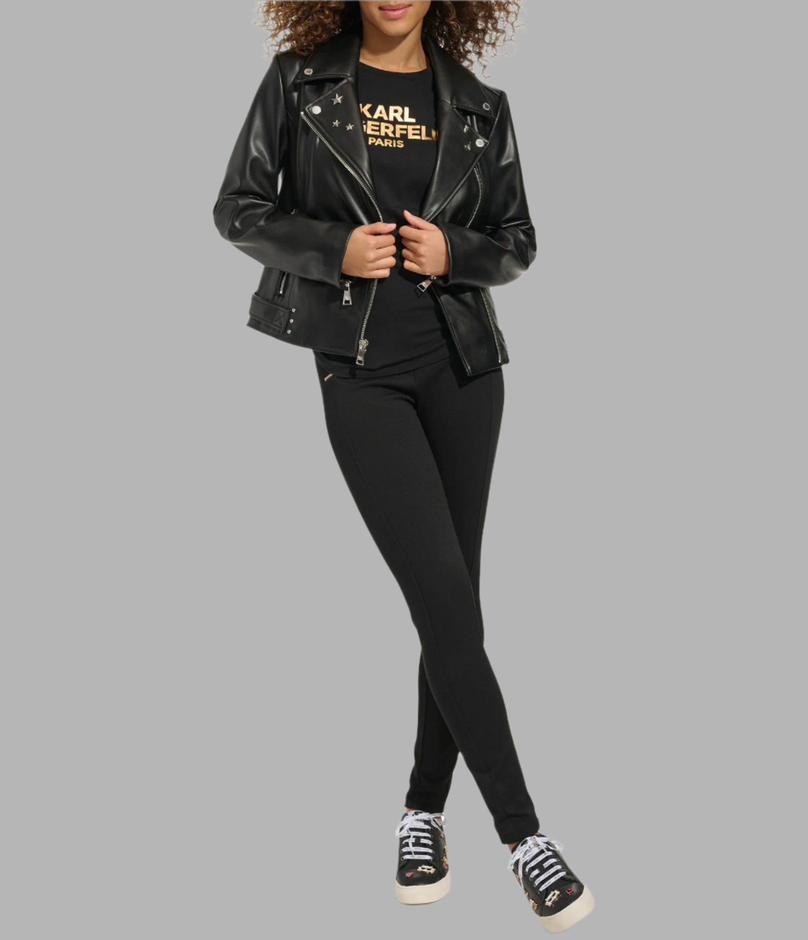 FAUX LEATHER STUDS MOTO JACKET VIEW 5 FAUX LEATHER STUDS MOTO JACKET VIEW 5