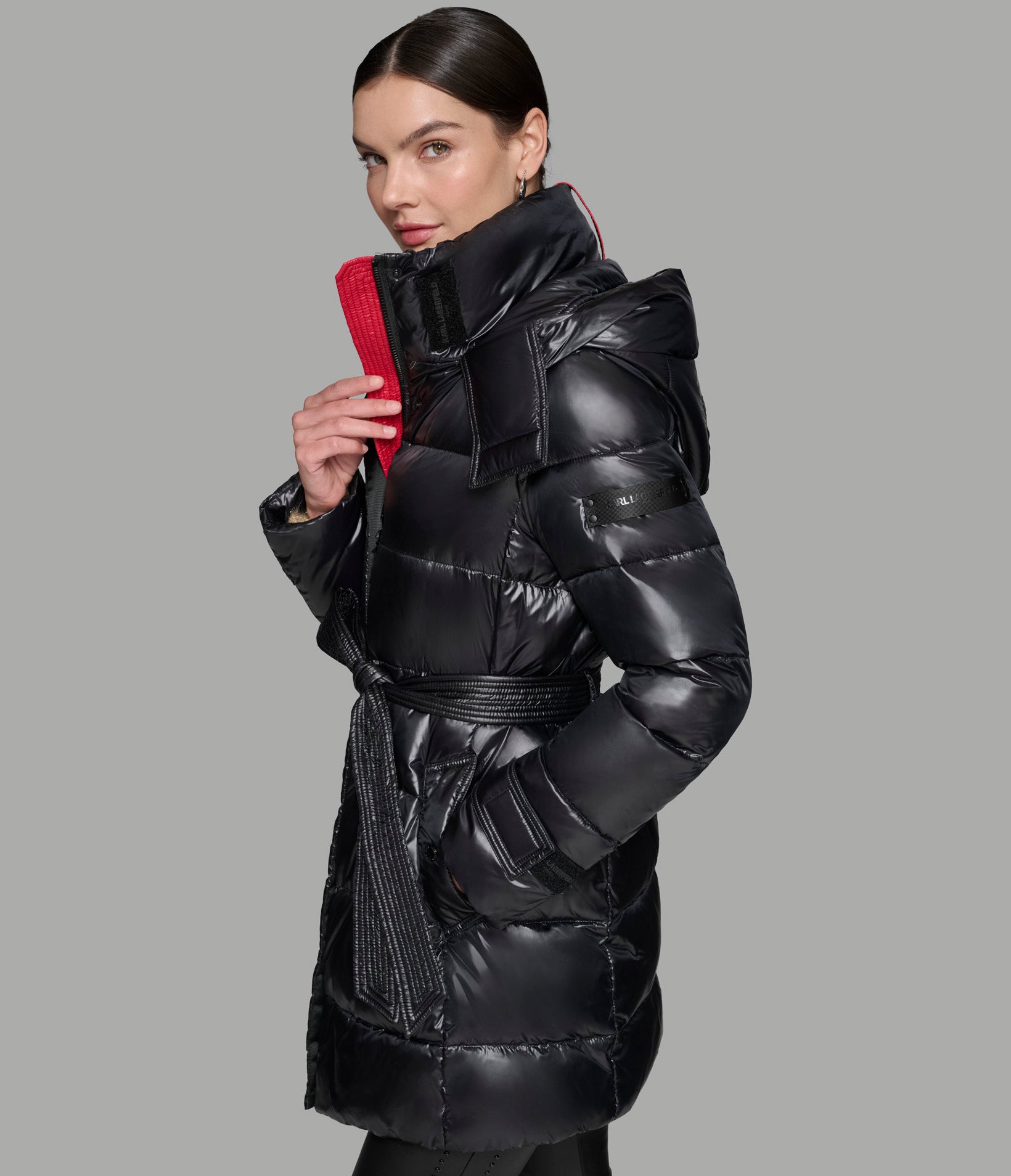 CONTRAST BELTED SHORT PUFFER VIEW 3 CONTRAST BELTED SHORT PUFFER VIEW 3