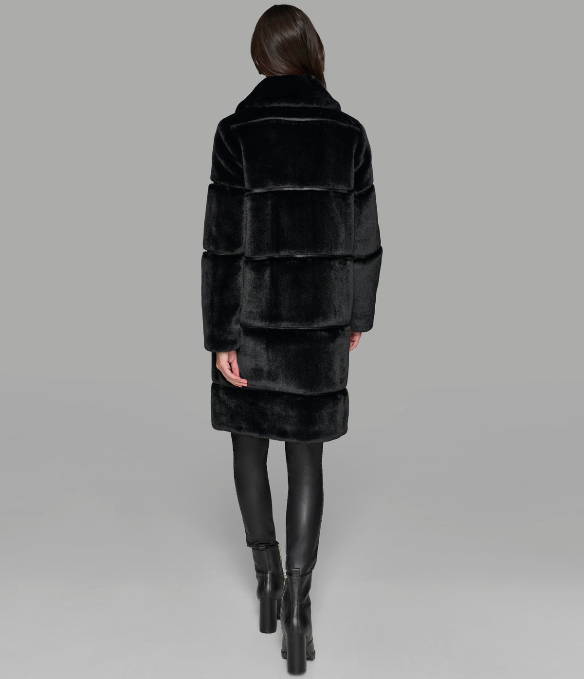 Long Channel Faux Mink Coat Outerwear Karl Lagerfeld Paris - Main Image