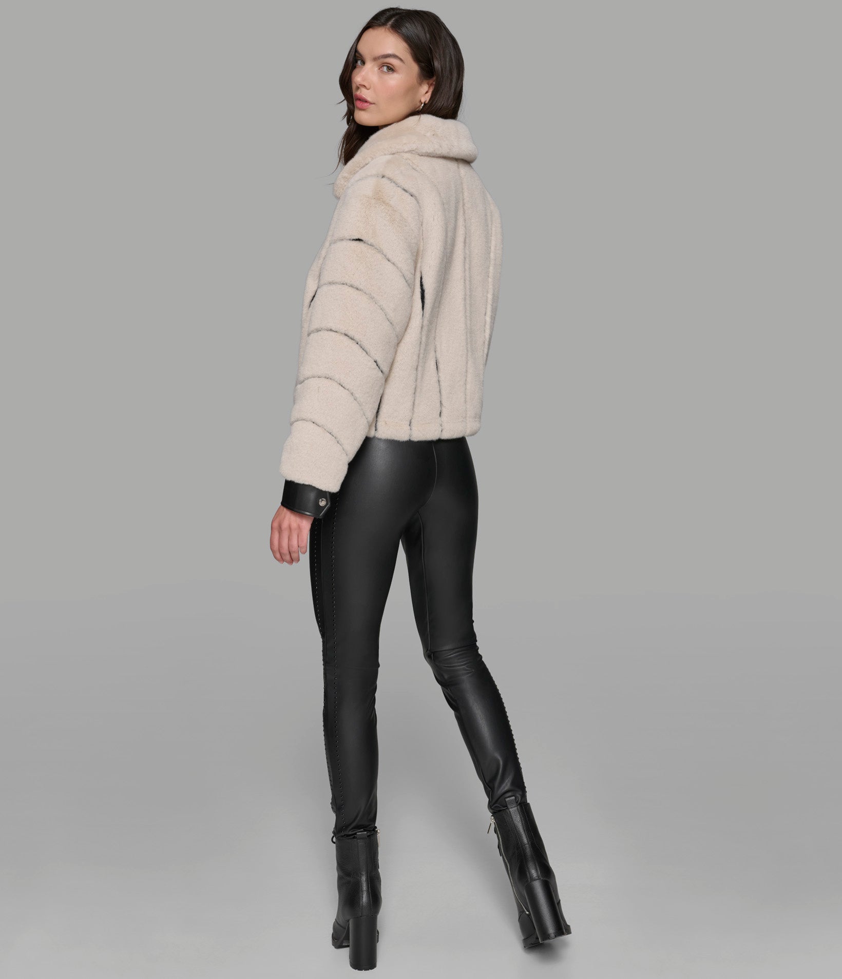 CHANNEL FAUX MINK AND PU BOMBER View 2 | Jackets & Coats CHANNEL FAUX MINK AND PU BOMBER View 2 | Jackets & Coats